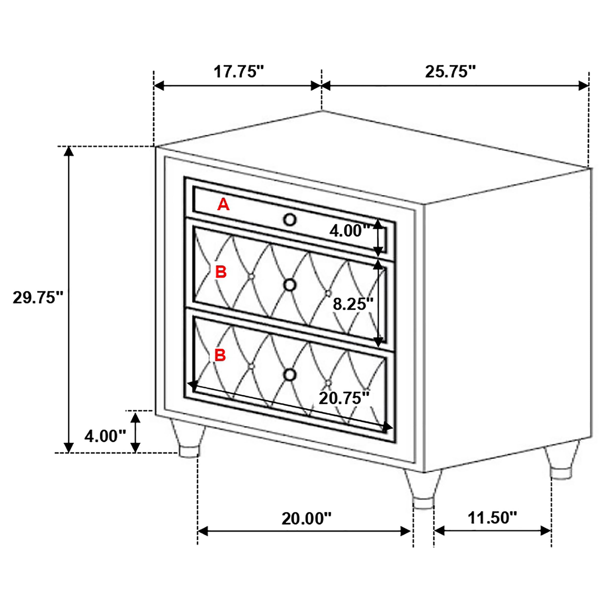 Antonella Nightstand - Ideal Furniture (Fresno,CA)
