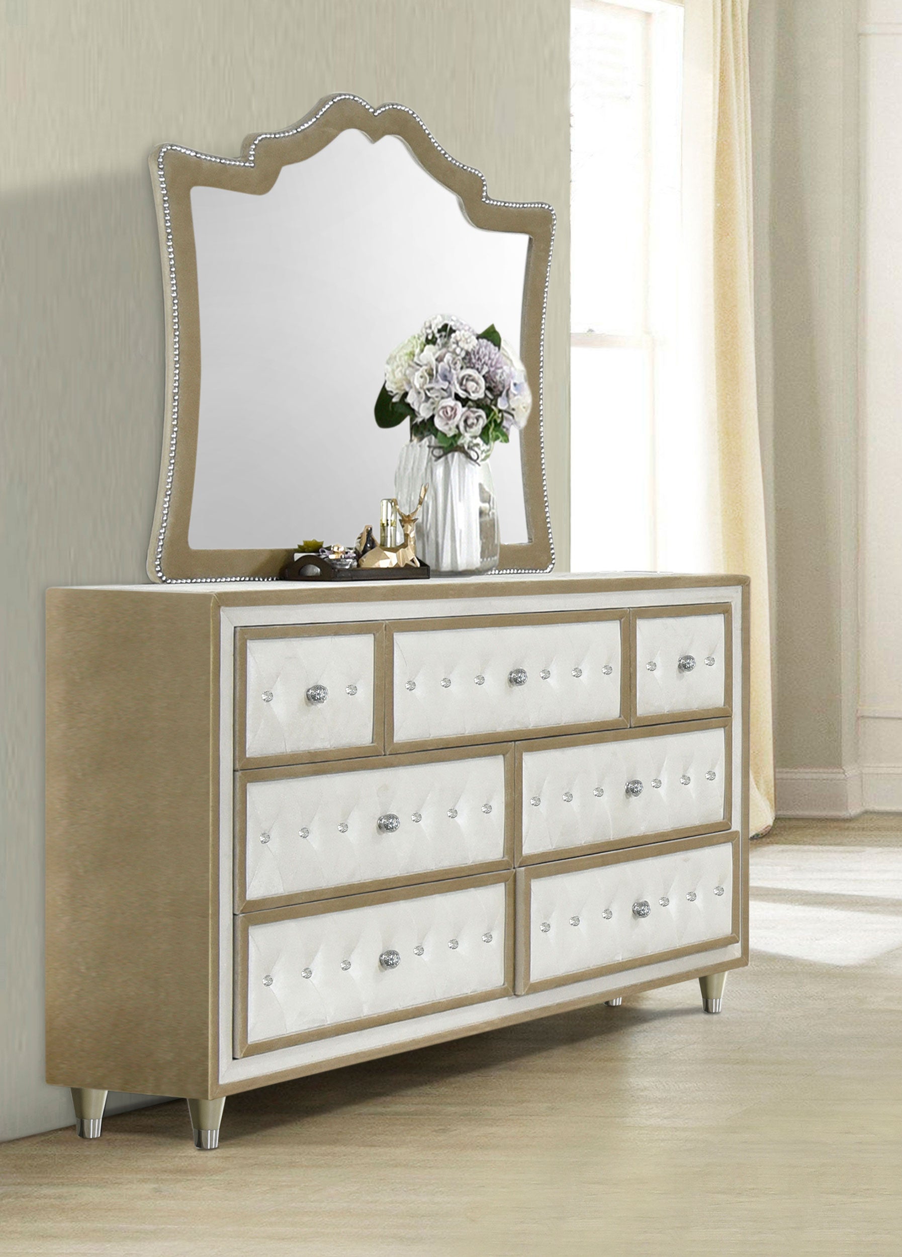 Antonella Dresser with Mirror - Ideal Furniture (Fresno,CA)