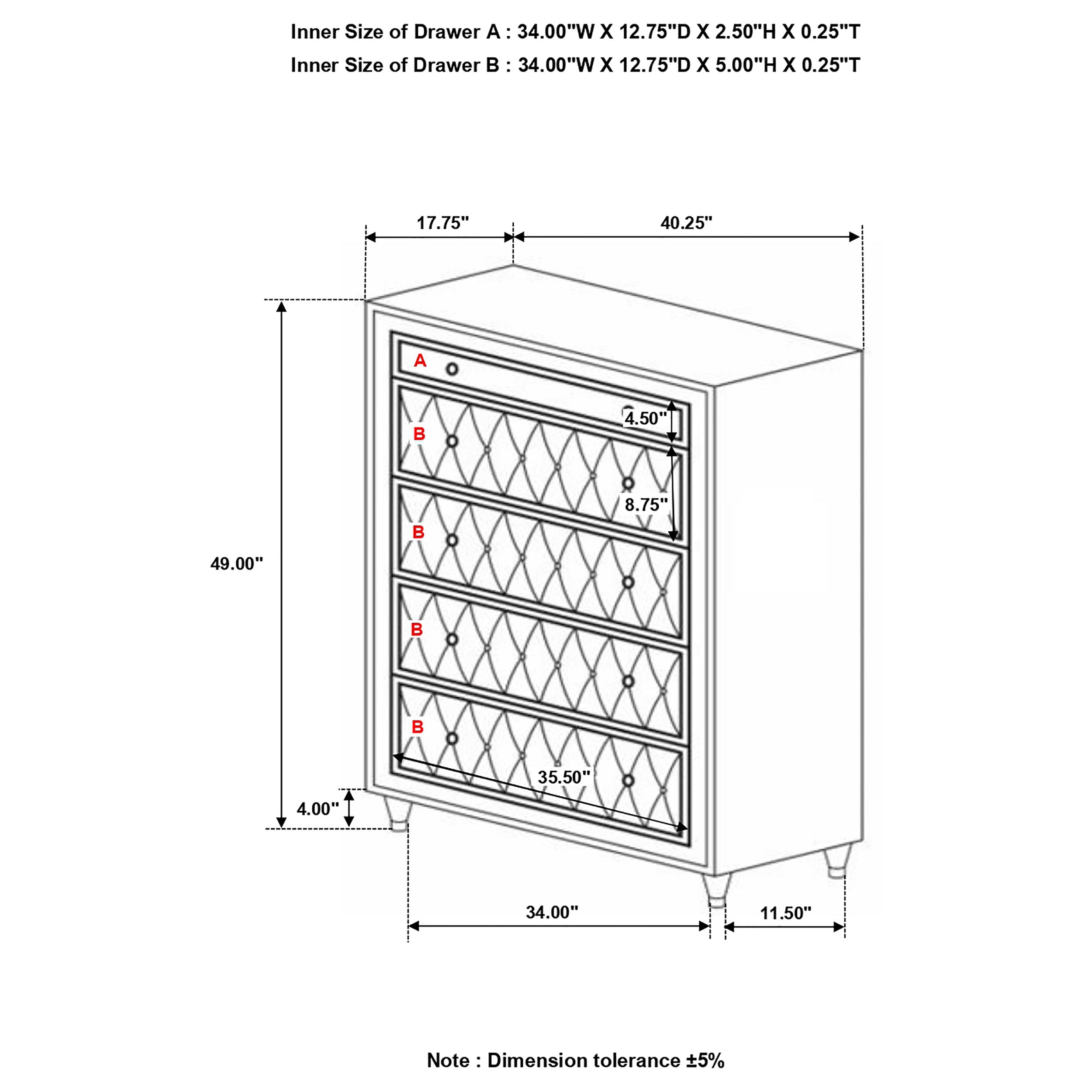 Antonella Chest of Drawers - Ideal Furniture (Fresno,CA)