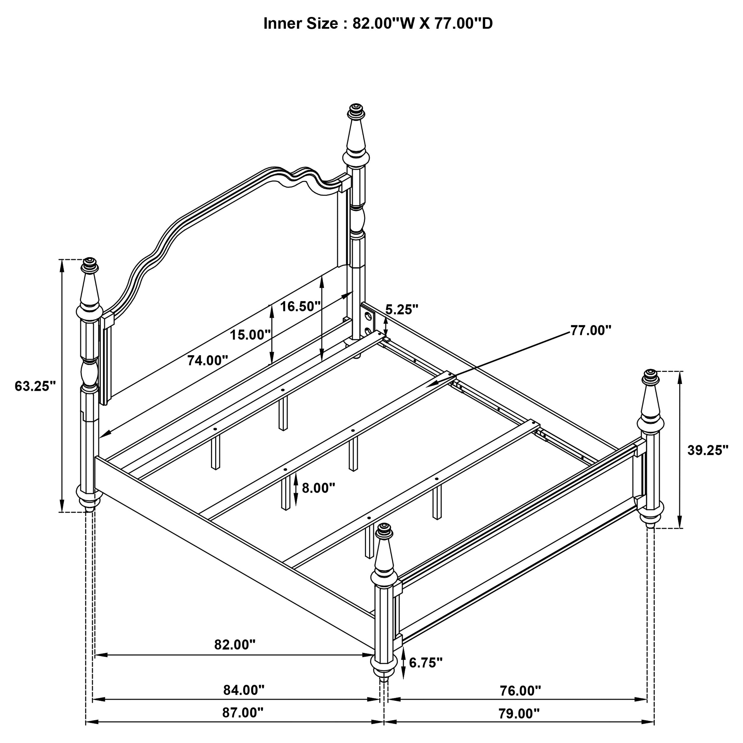 Andover Four-Poster Panel Bed - Ideal Furniture (Fresno,CA)