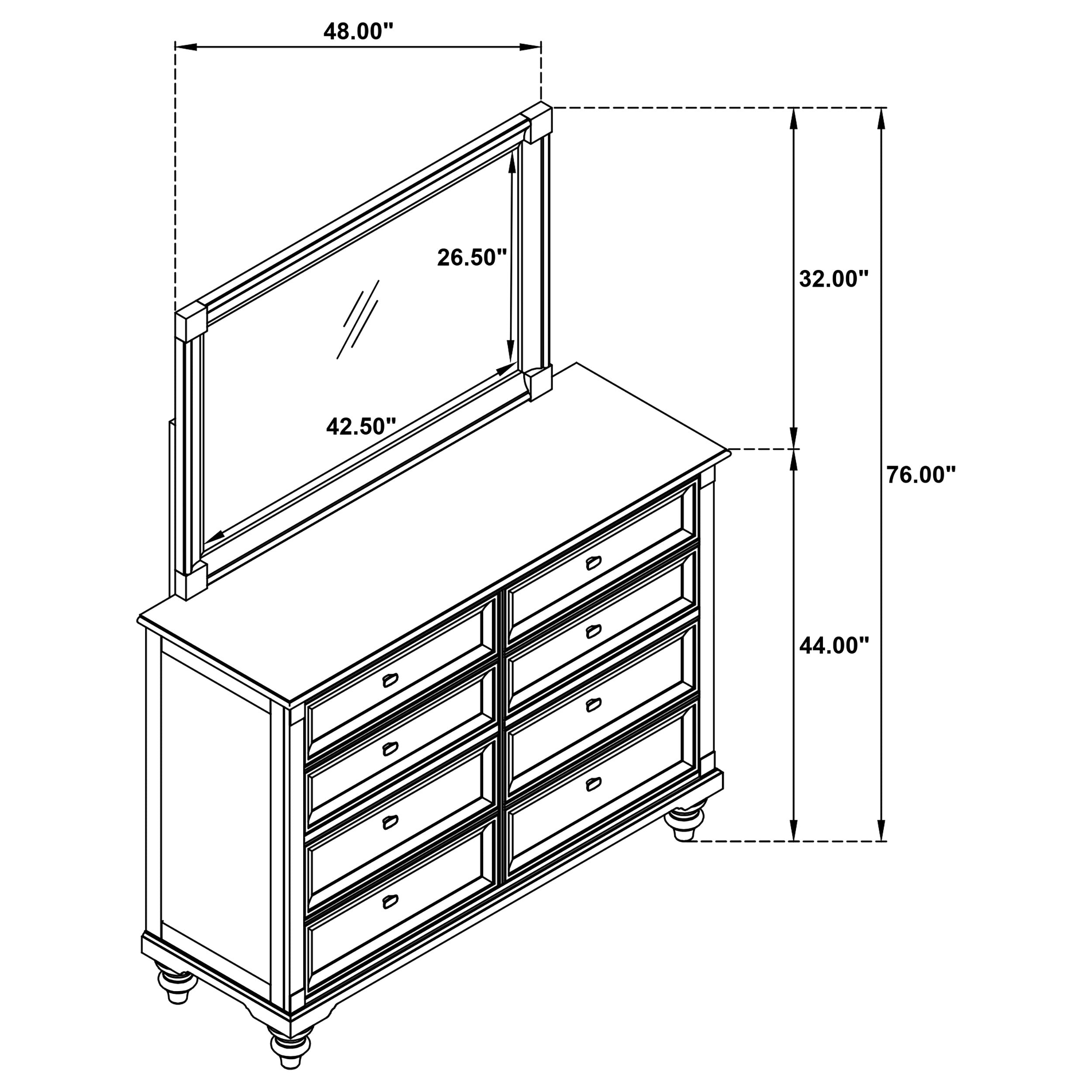 Andover Dresser with Mirror - Ideal Furniture (Fresno,CA)
