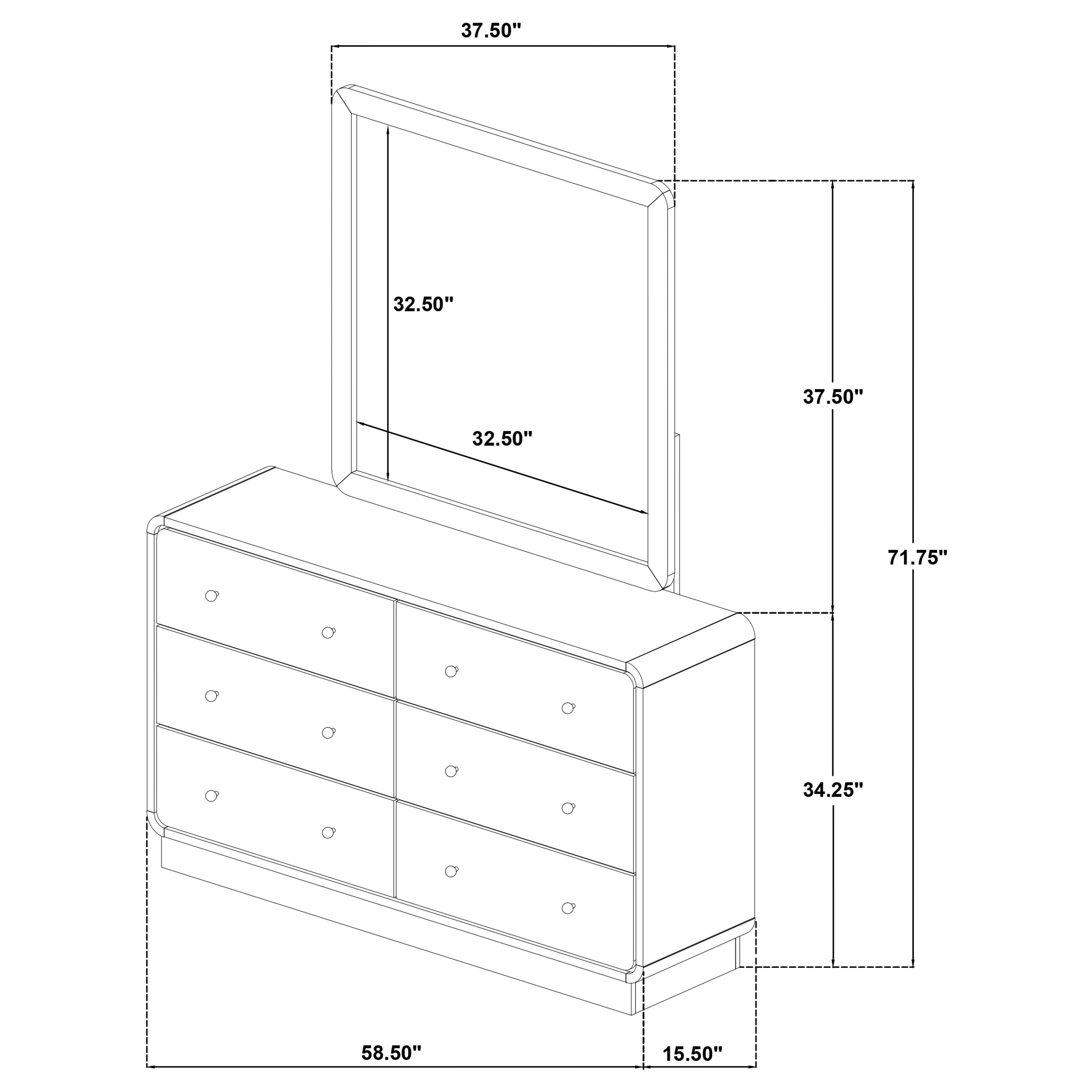 Cavelle Dresser with Mirror - Ideal Furniture (Fresno,CA)