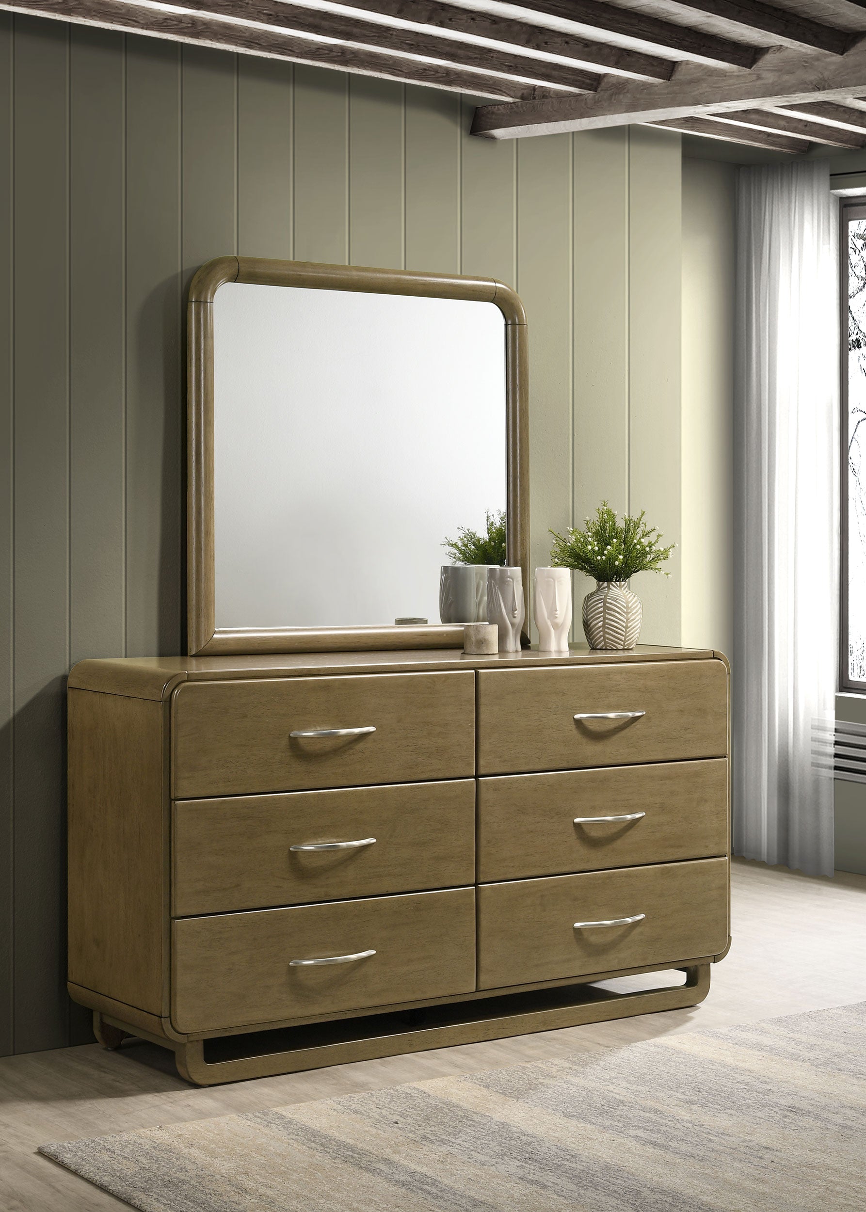 Amsbury Dresser with Mirror - Ideal Furniture (Fresno,CA)