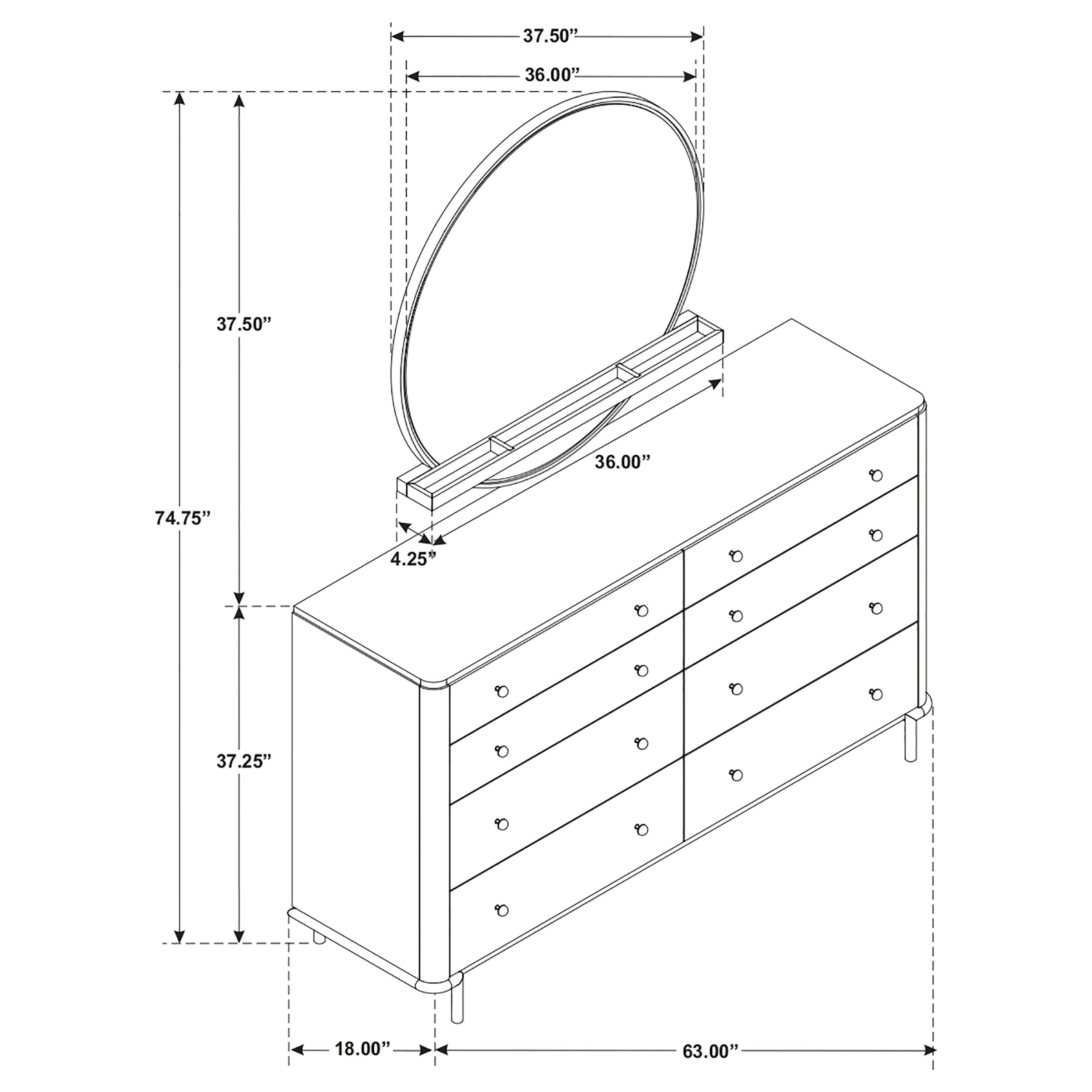 Arini Dresser with Mirror - Ideal Furniture (Fresno,CA)