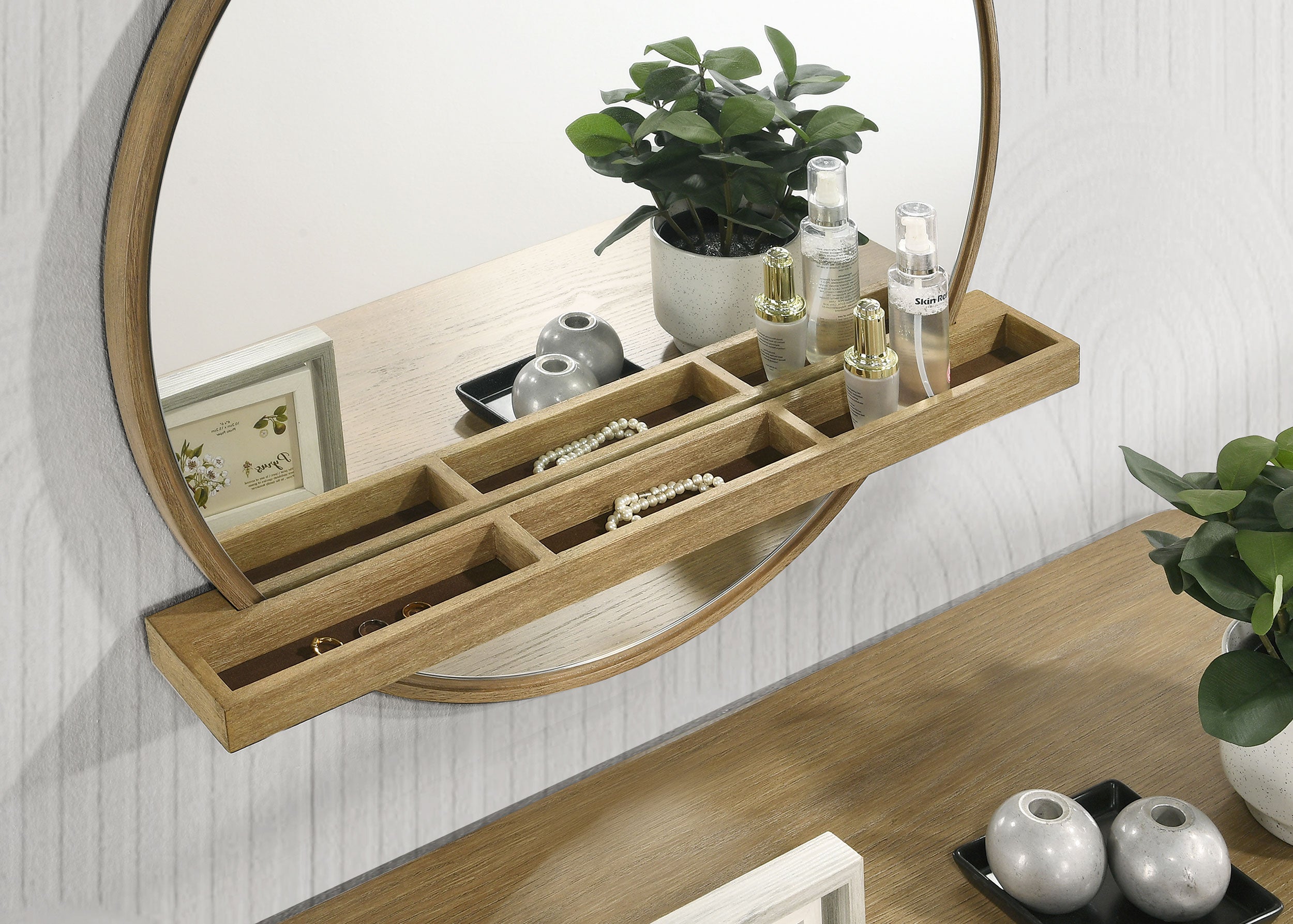 Arini Makeup Vanity Table with Wall Mirror - Ideal Furniture (Fresno,CA)