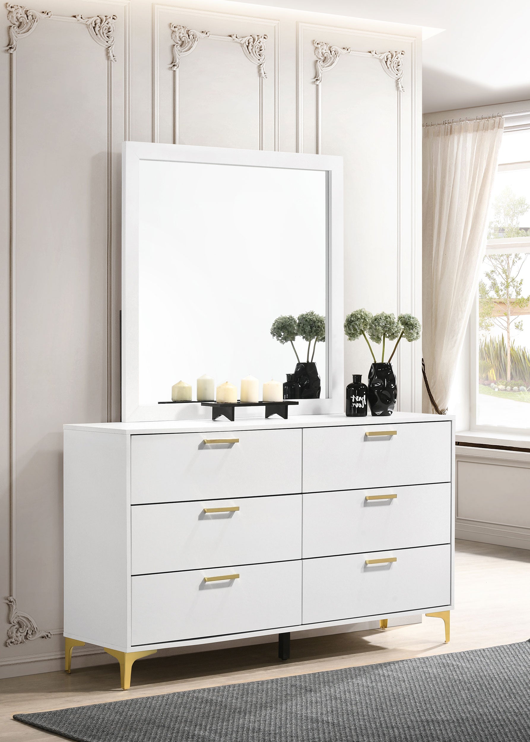 Kendall Dresser with Mirror - Ideal Furniture (Fresno,CA)