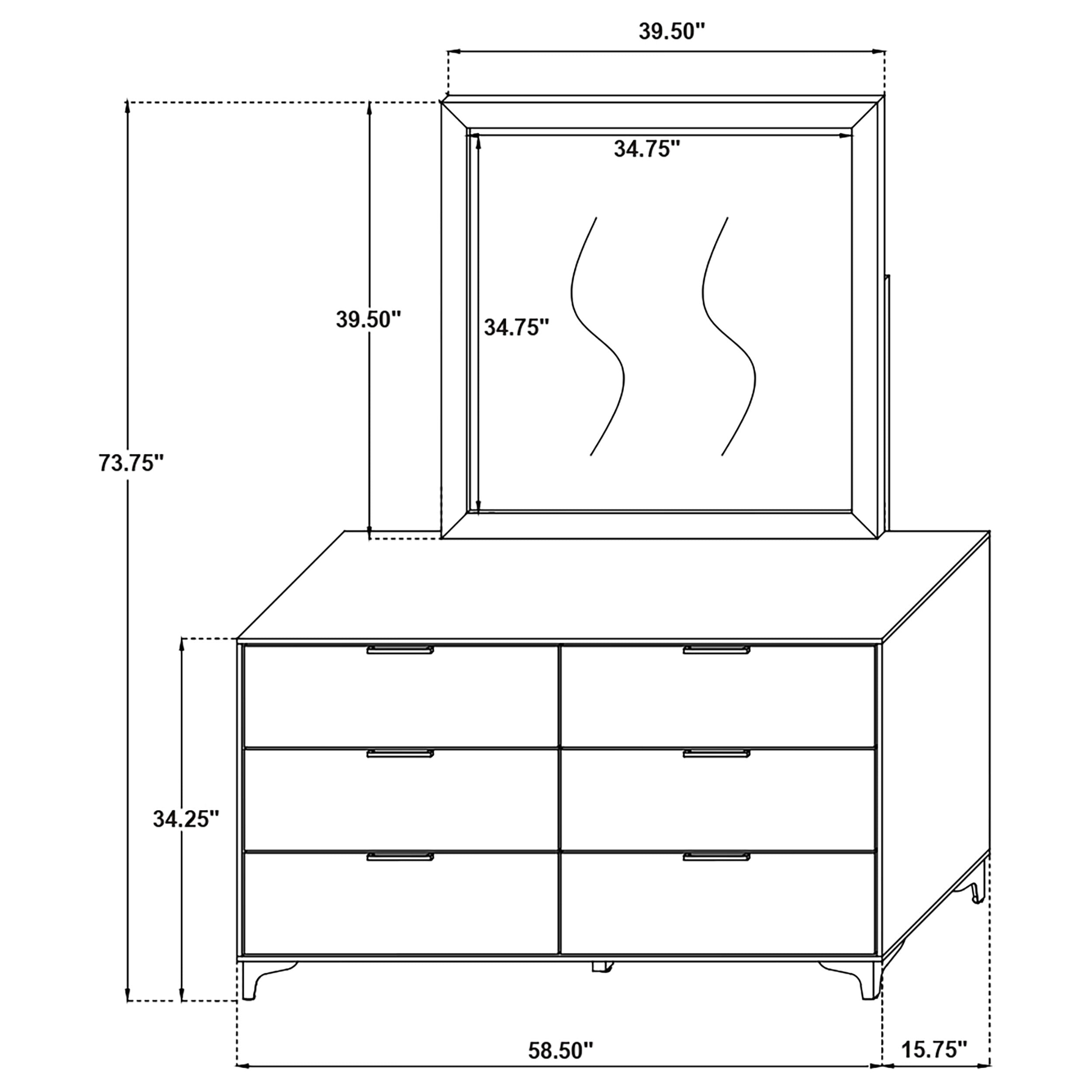 Kendall Dresser with Mirror - Ideal Furniture (Fresno,CA)