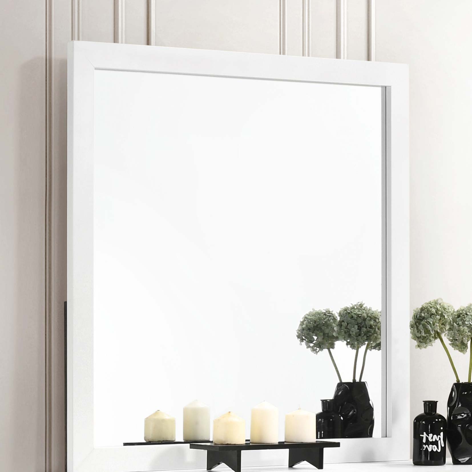 Kendall Square Dresser Mirror White - Ideal Furniture (Fresno,CA)