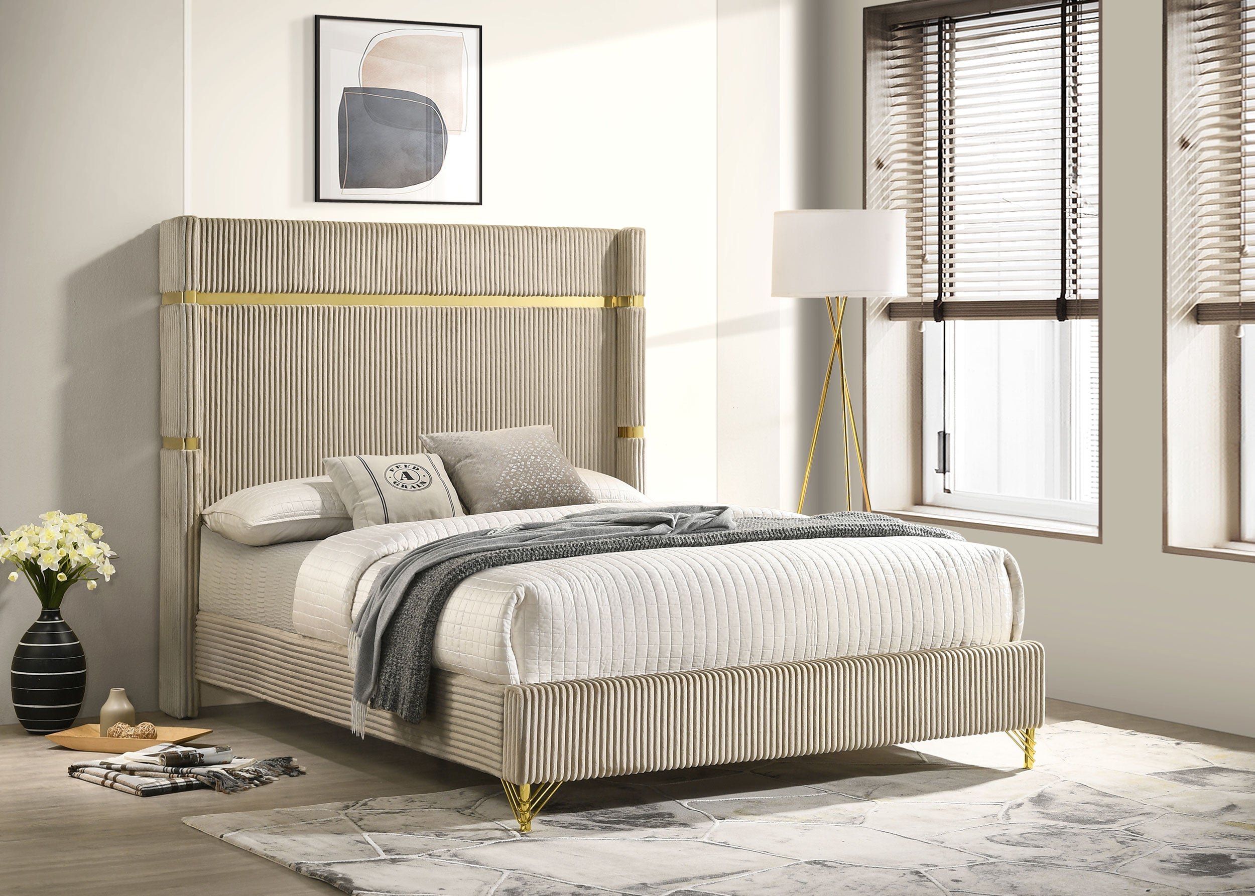 Lucia Wingback Bed - Ideal Furniture (Fresno,CA)