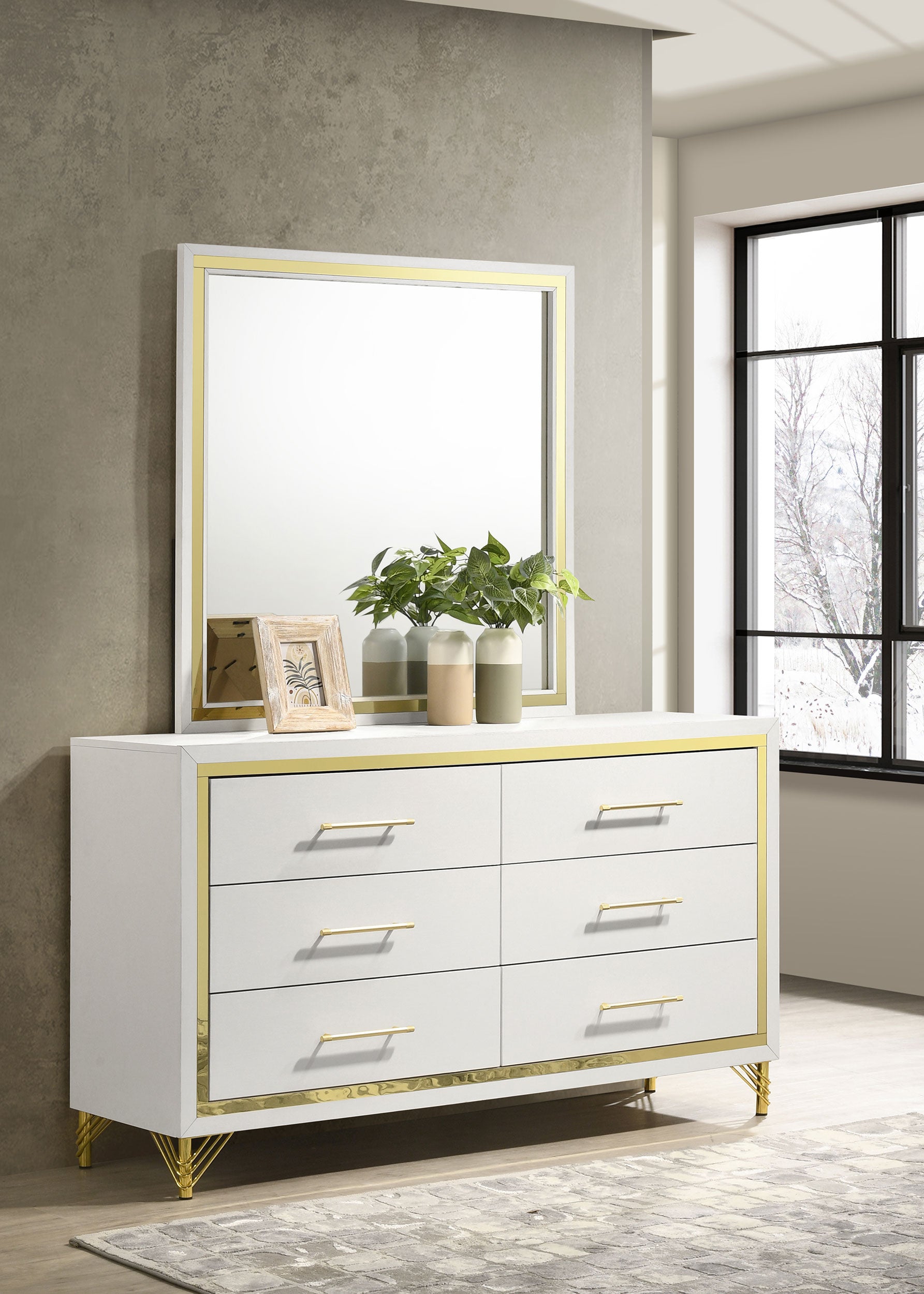 Lucia Dresser with Mirror - Ideal Furniture (Fresno,CA)