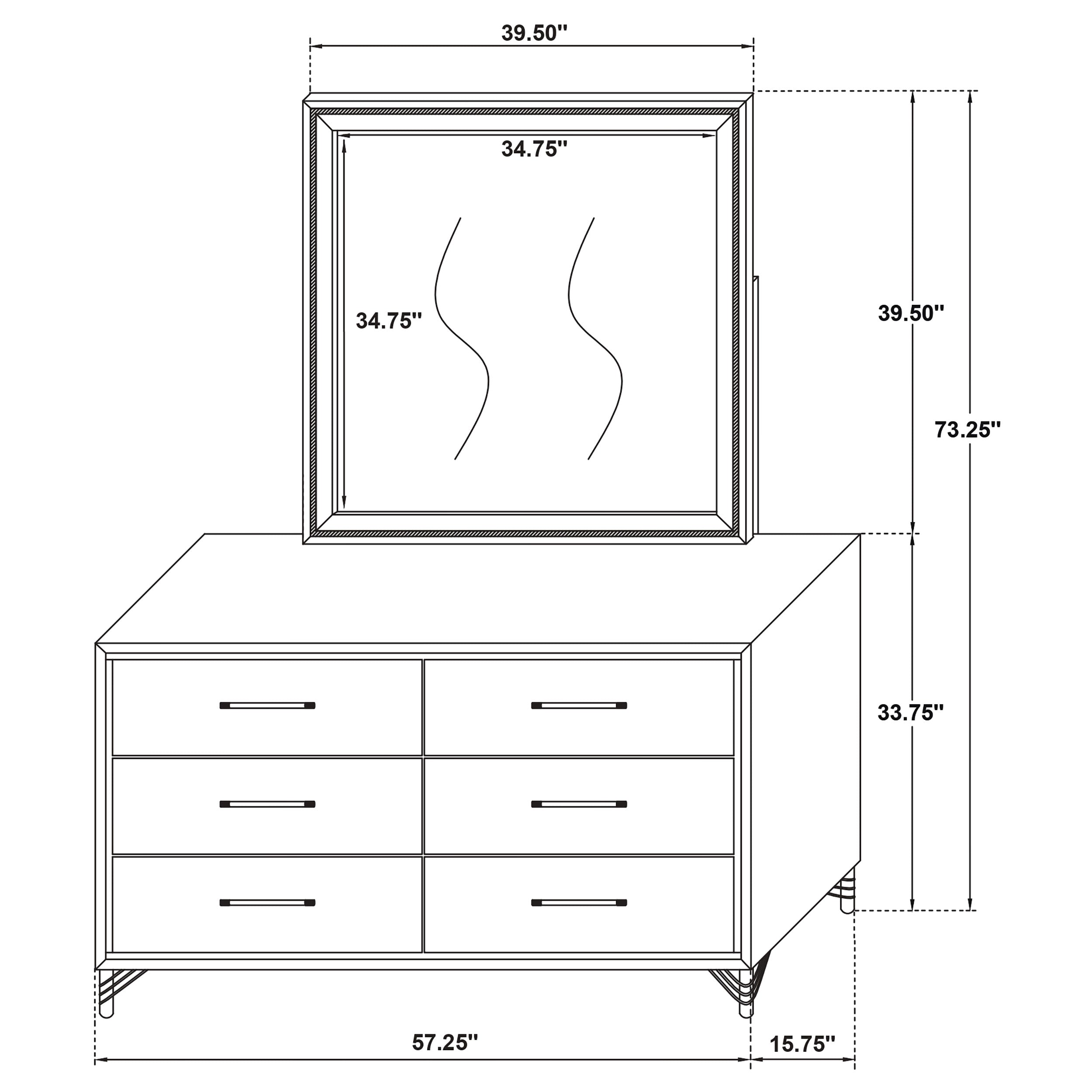 Lucia Dresser with Mirror - Ideal Furniture (Fresno,CA)