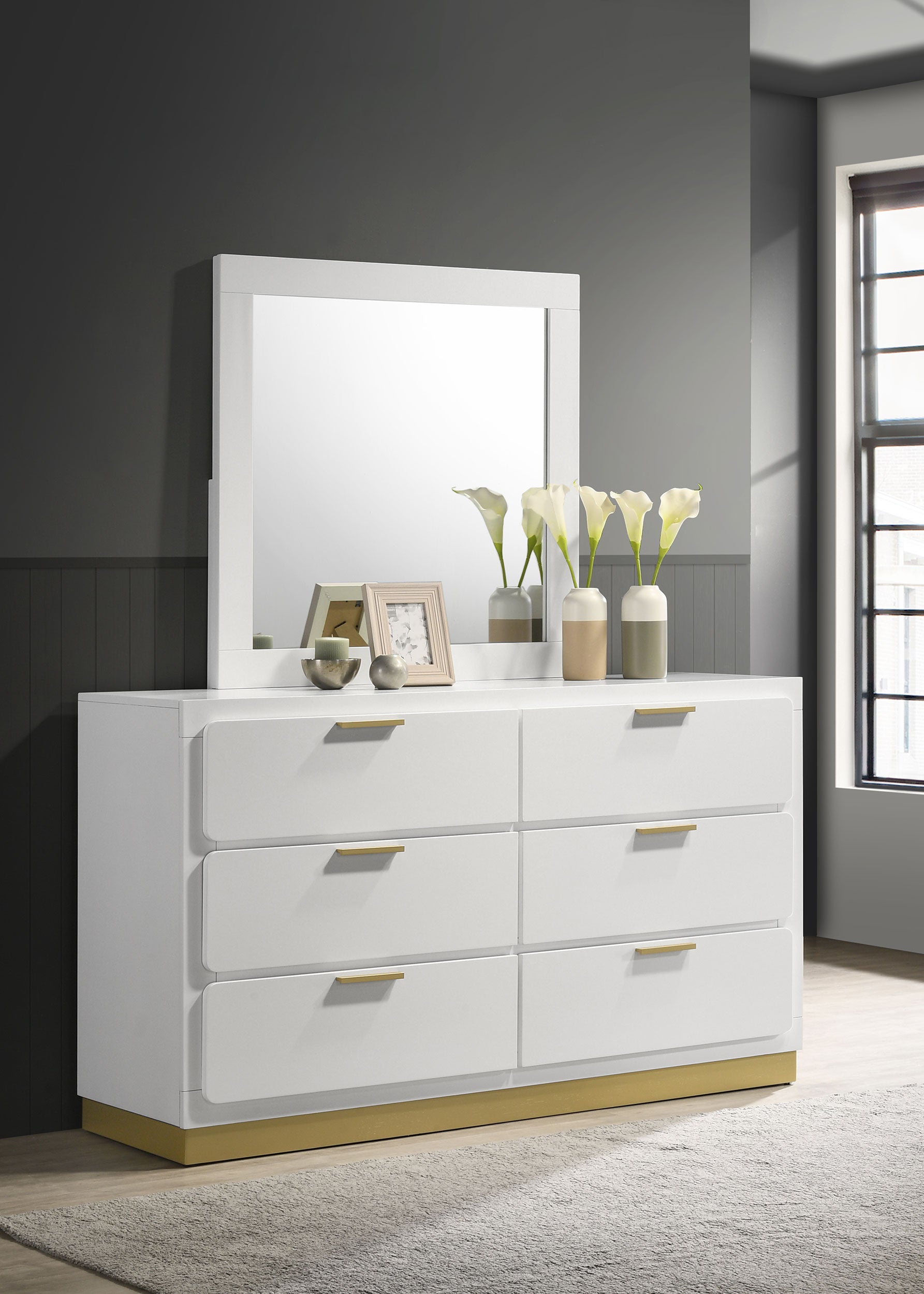 Caraway Dresser with Mirror - Ideal Furniture (Fresno,CA)
