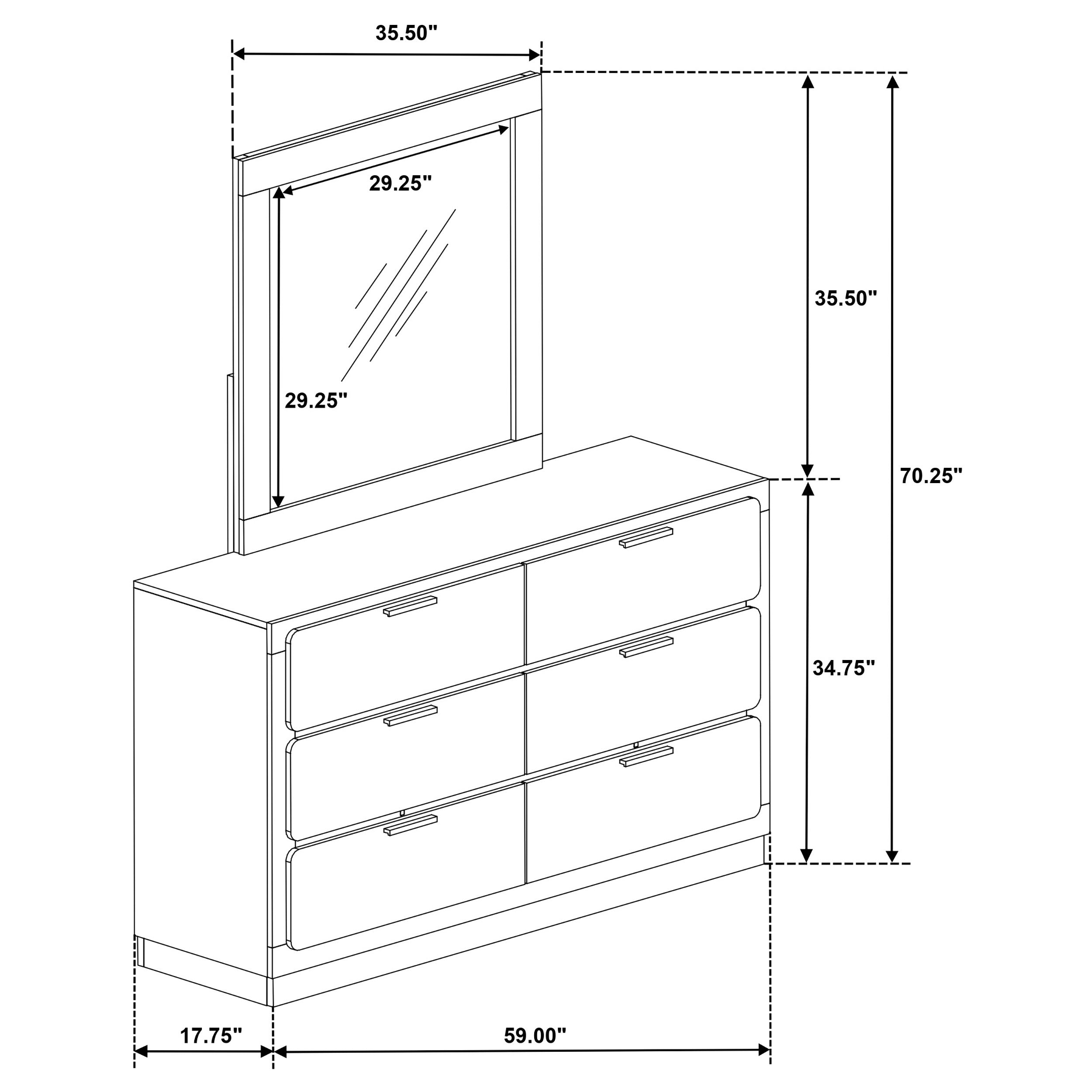 Caraway Dresser with Mirror - Ideal Furniture (Fresno,CA)