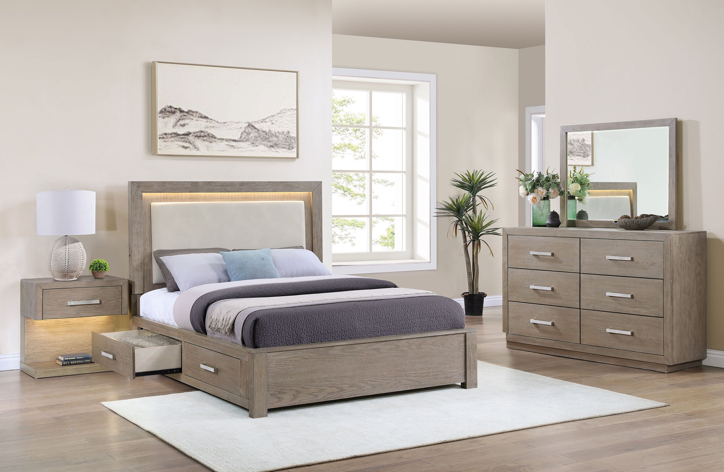 Kenora 4 & 5 Piece Bedroom Set E.King, Queen, & Cal.king - Ideal Furniture (Fresno,CA)