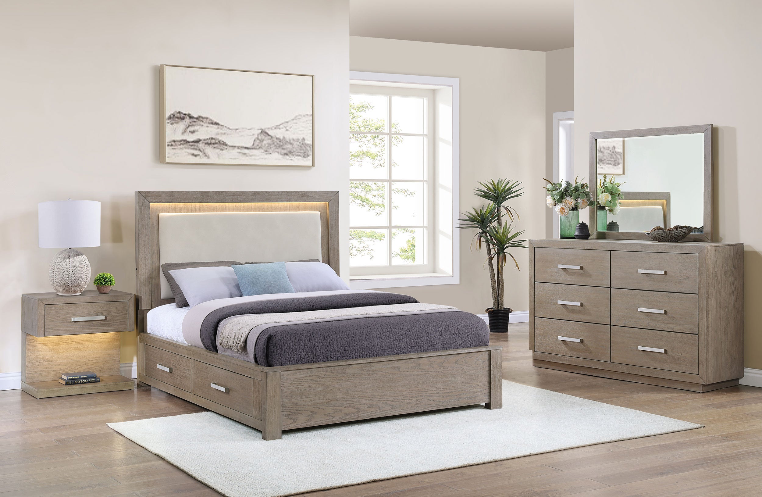 Kenora 4 & 5 Piece Bedroom Set E.King, Queen, & Cal.king - Ideal Furniture (Fresno,CA)