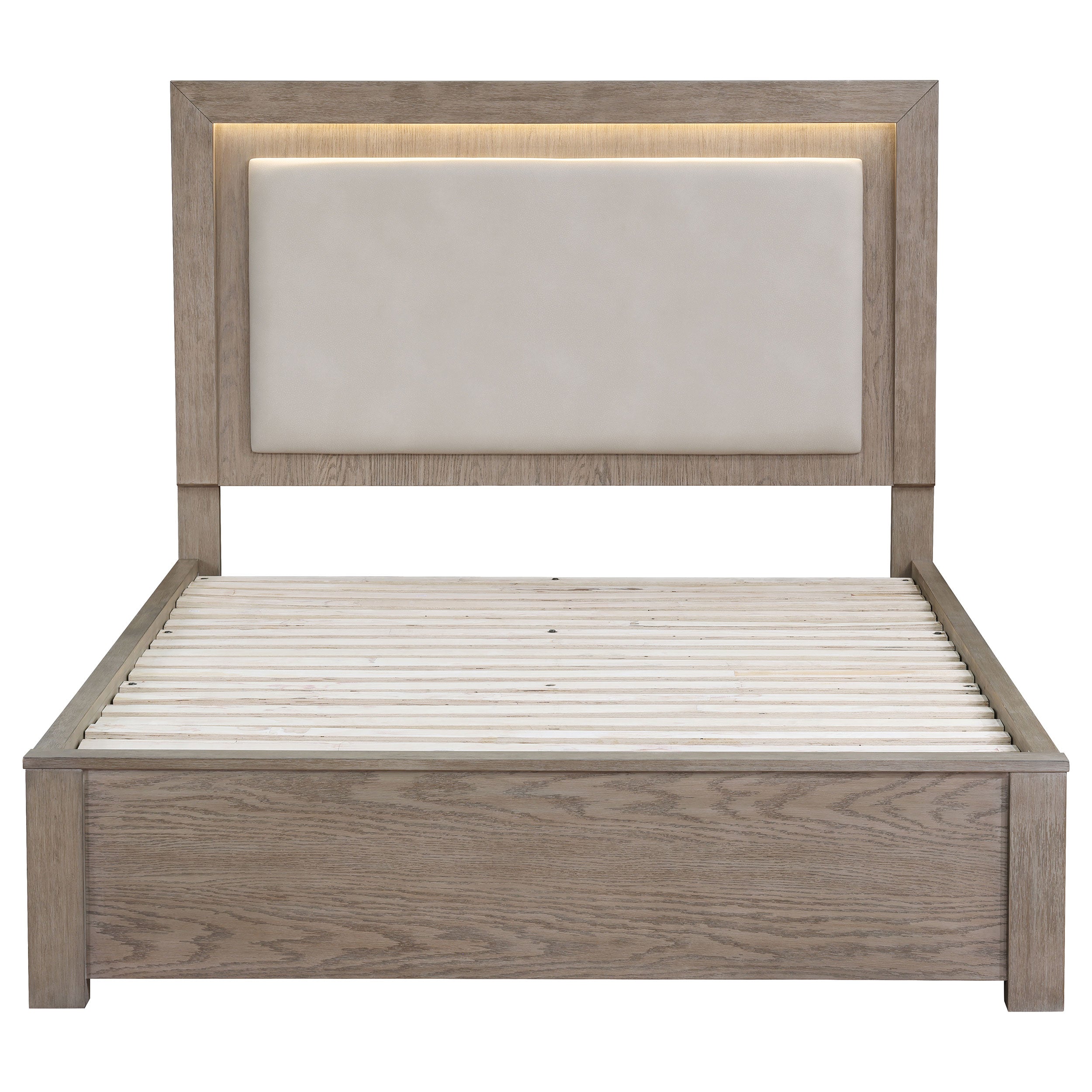 Kenora Panel Platform Storage Bed with LED Lighting - Ideal Furniture (Fresno,CA)