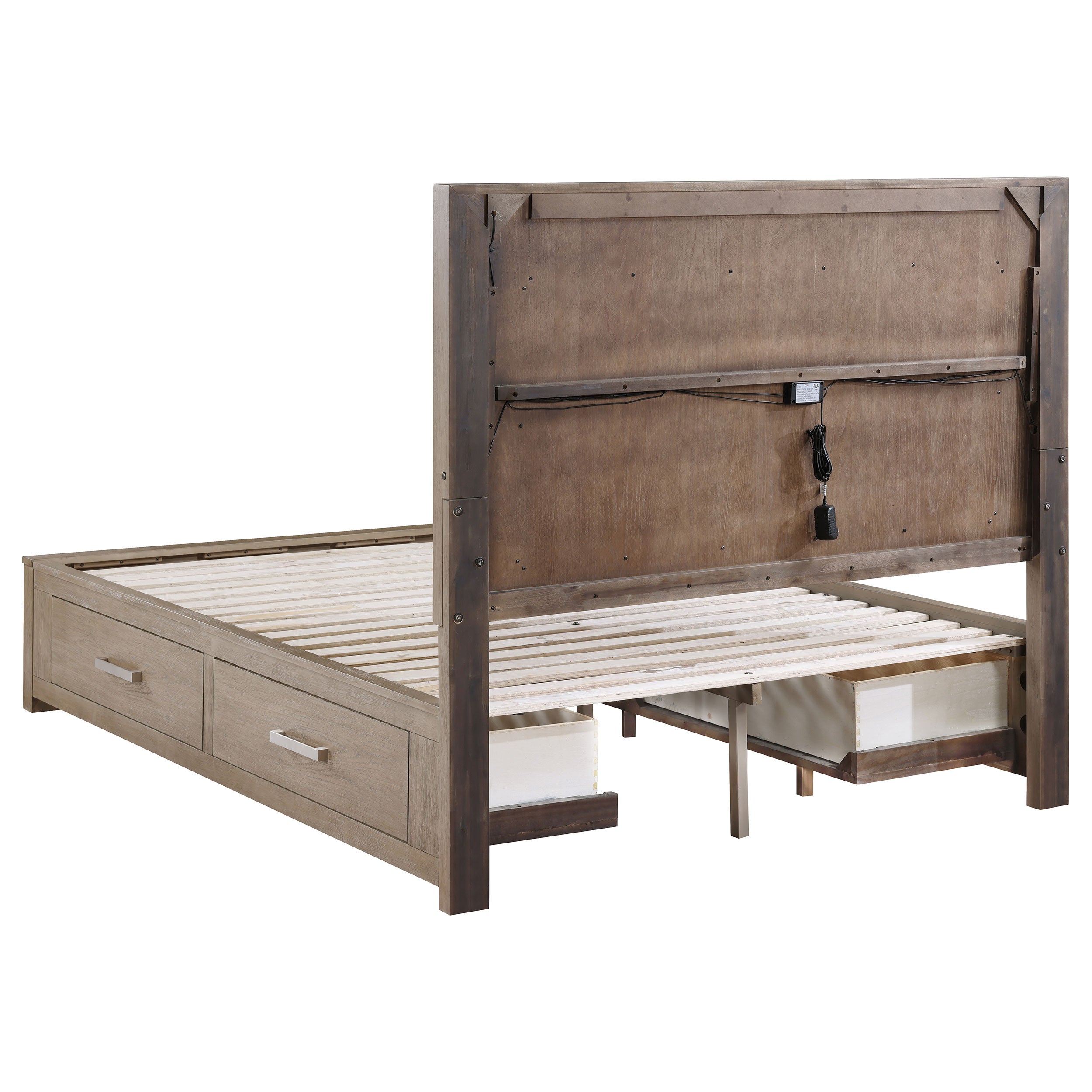 Kenora Panel Platform Storage Bed with LED Lighting - Ideal Furniture (Fresno,CA)
