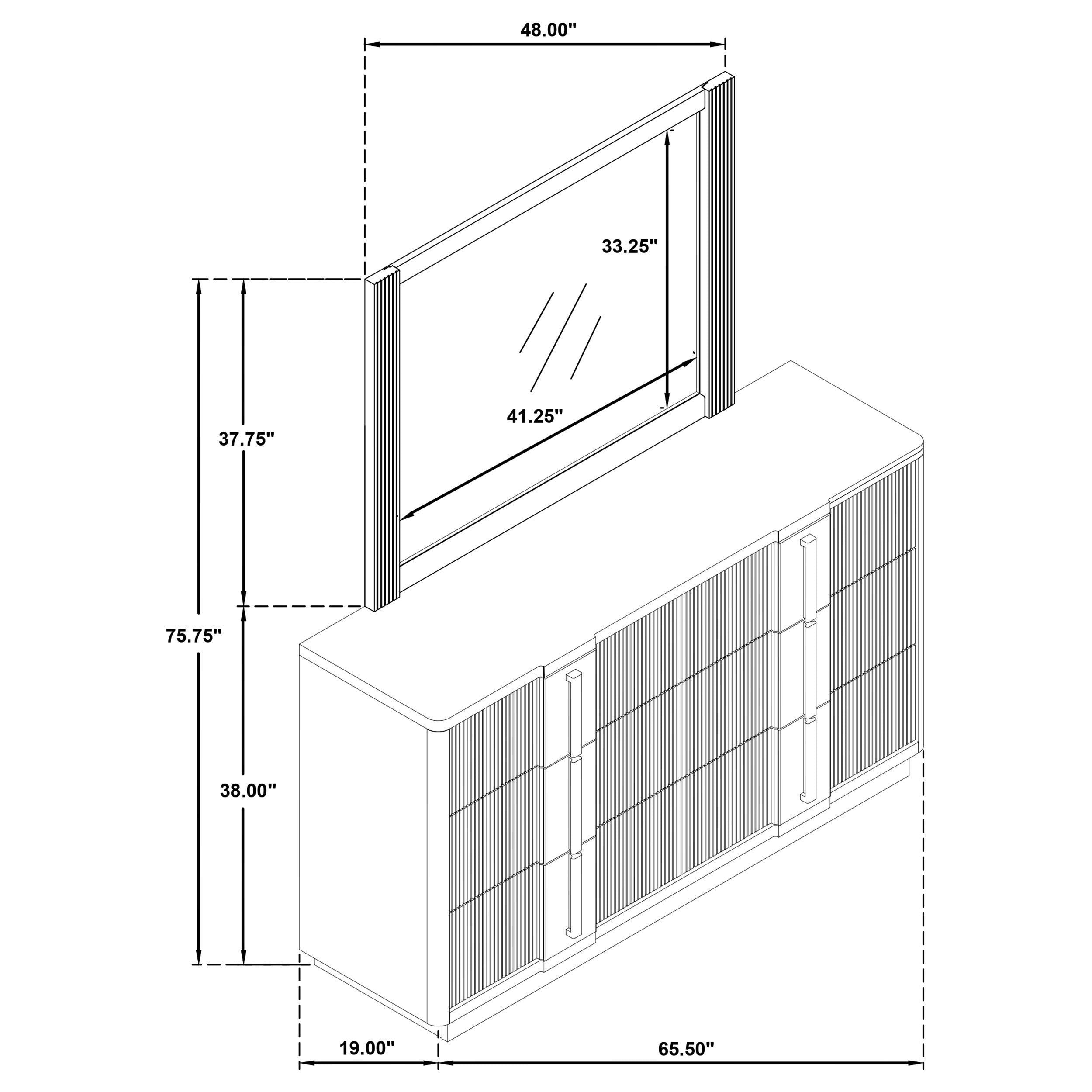 Terrace Dresser with Mirror - Ideal Furniture (Fresno,CA)