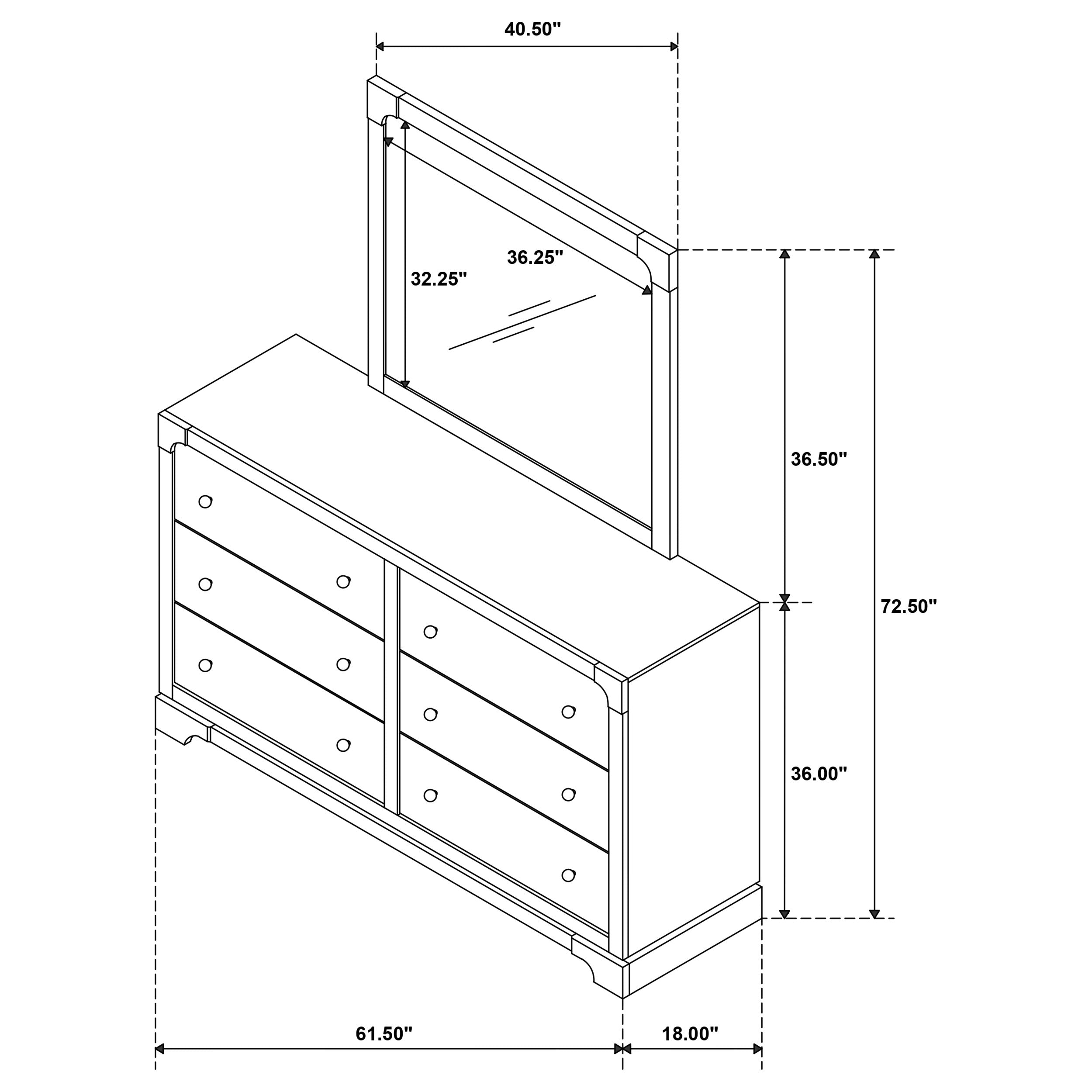 Gran Park Dresser with Mirror - Ideal Furniture (Fresno,CA)