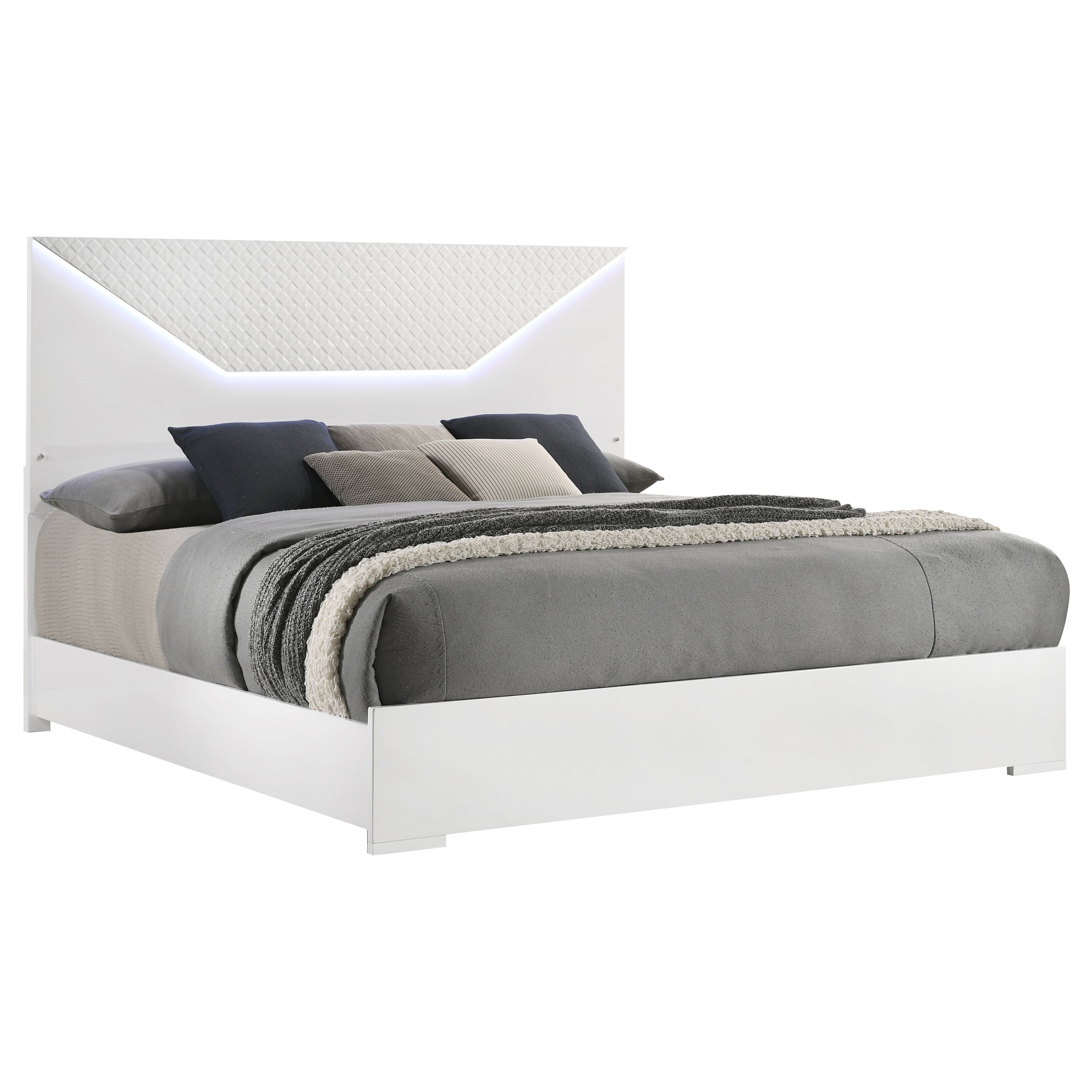 Ives Panel Bed with LED Lighting - Ideal Furniture (Fresno,CA)