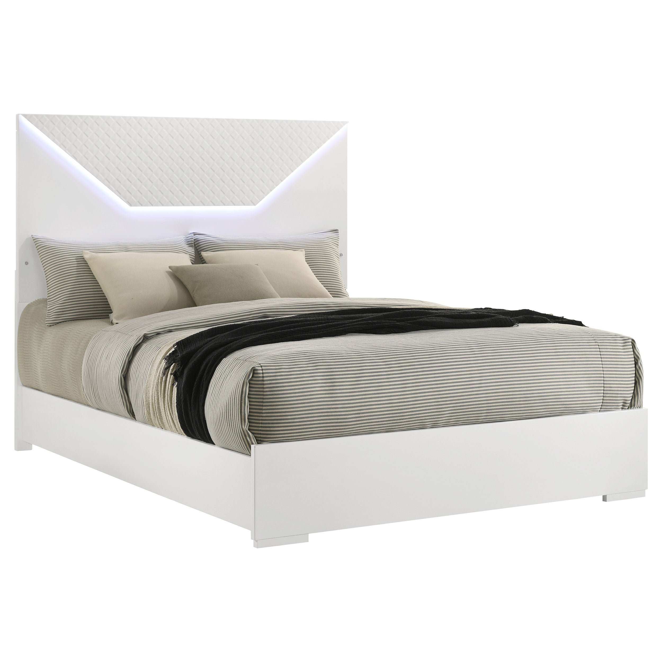 Ives Panel Bed with LED Lighting - Ideal Furniture (Fresno,CA)