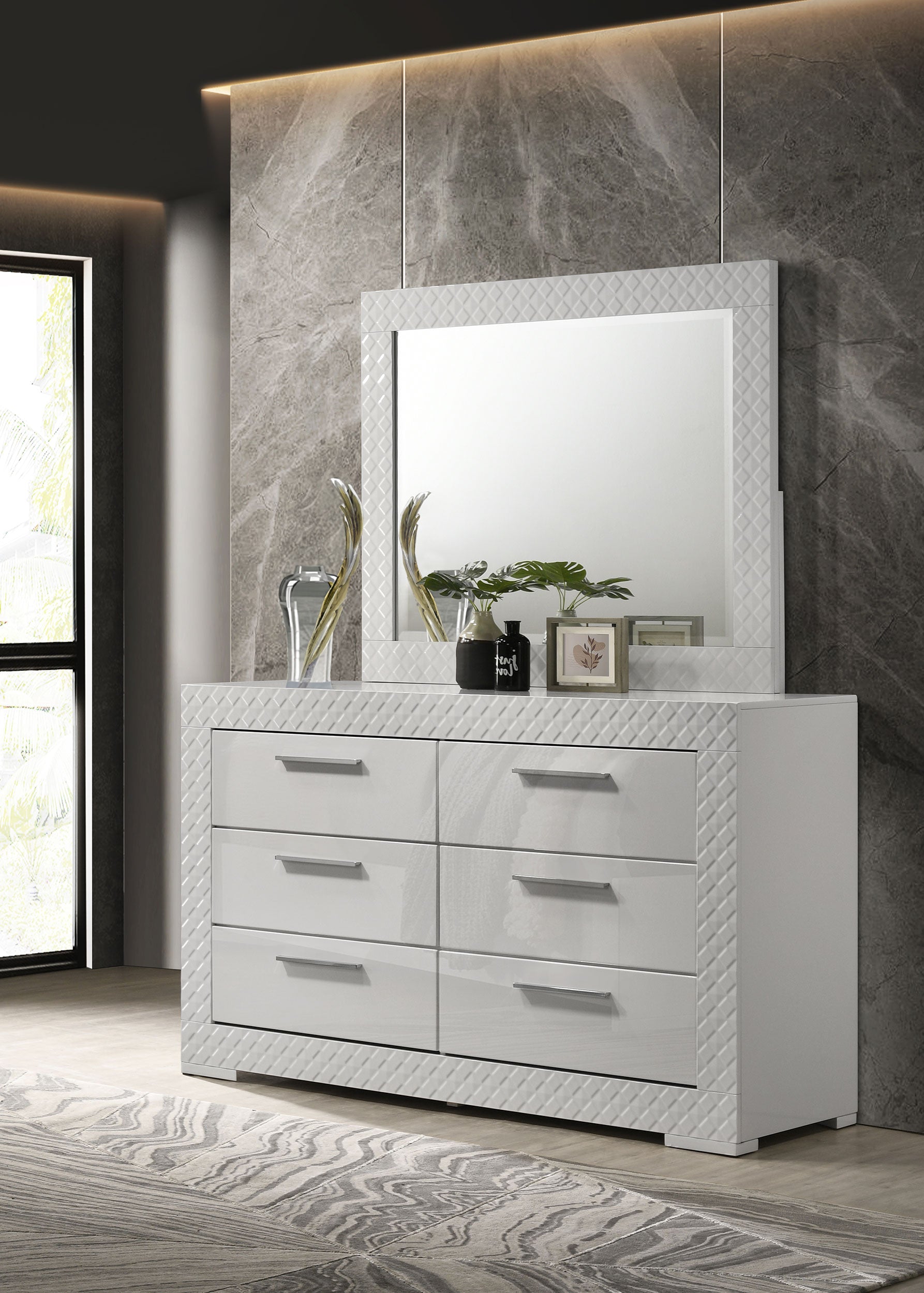 Ives Dresser with Mirror - Ideal Furniture (Fresno,CA)