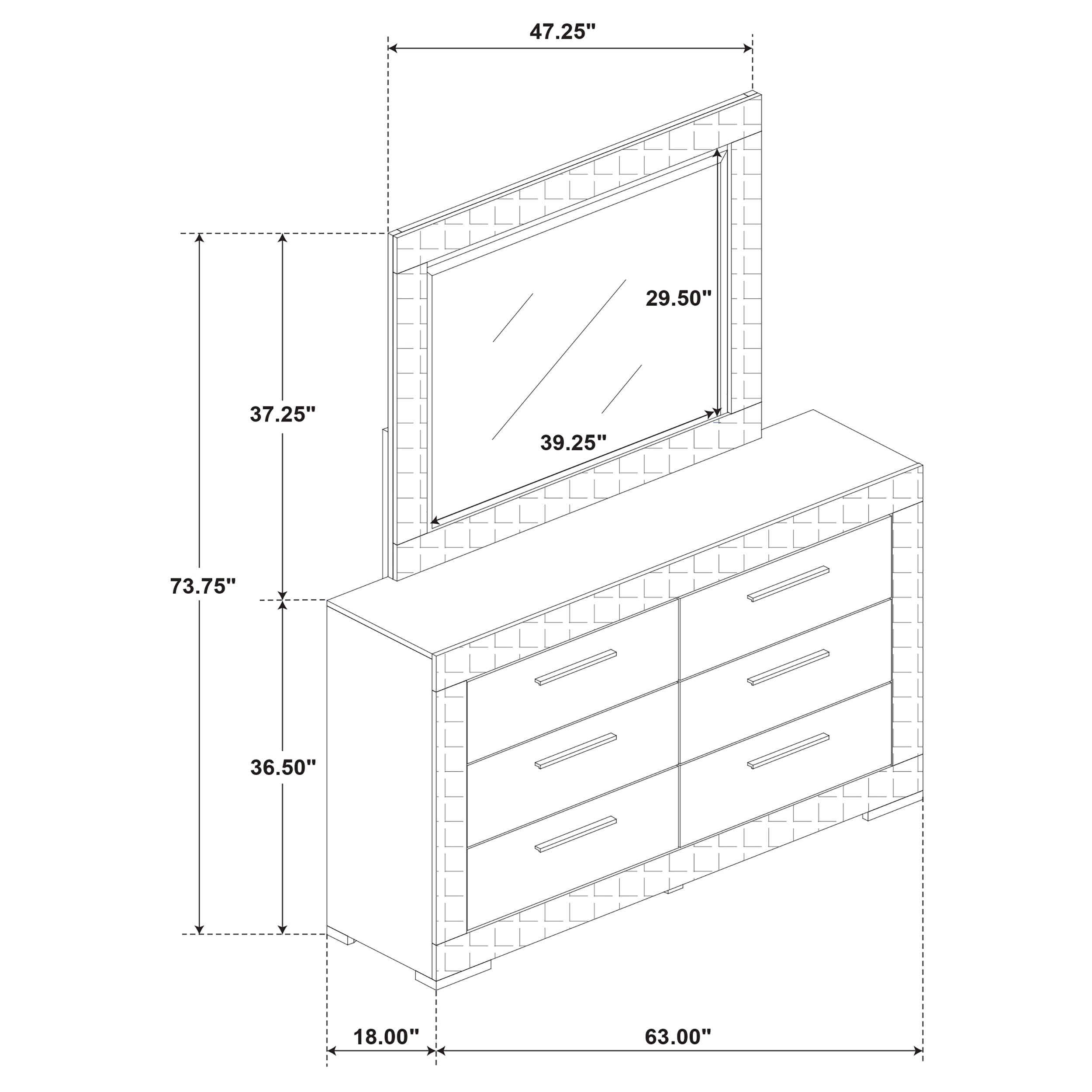 Ives Dresser with Mirror - Ideal Furniture (Fresno,CA)