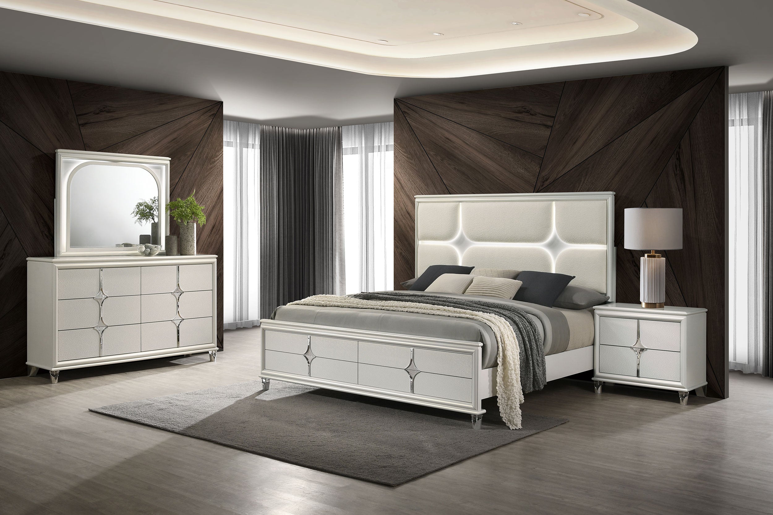 Olivia 4 & 5 Piece Bedroom Set E.King, Queen, & Cal.King - Ideal Furniture (Fresno,CA)