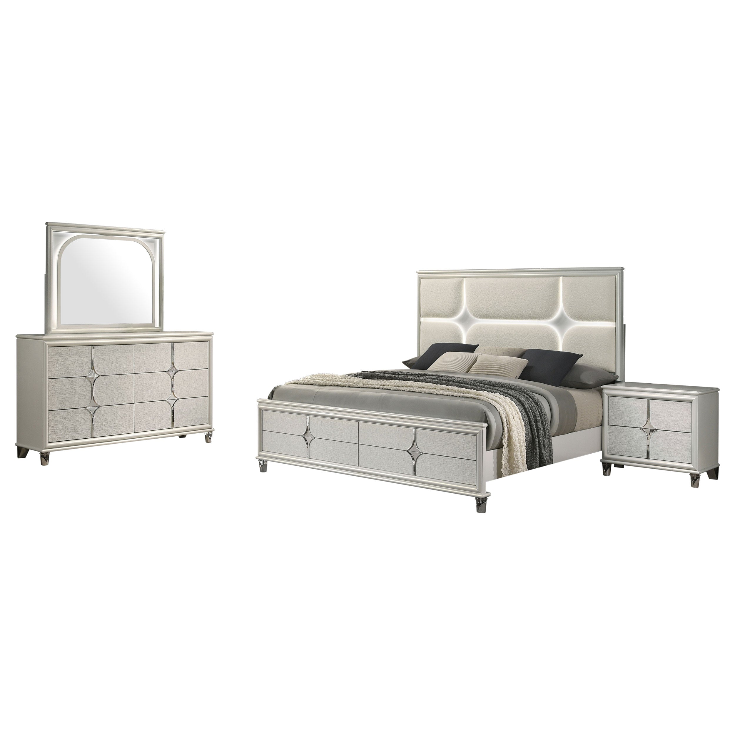 Olivia 4 & 5 Piece Bedroom Set E.King, Queen, & Cal.King - Ideal Furniture (Fresno,CA)