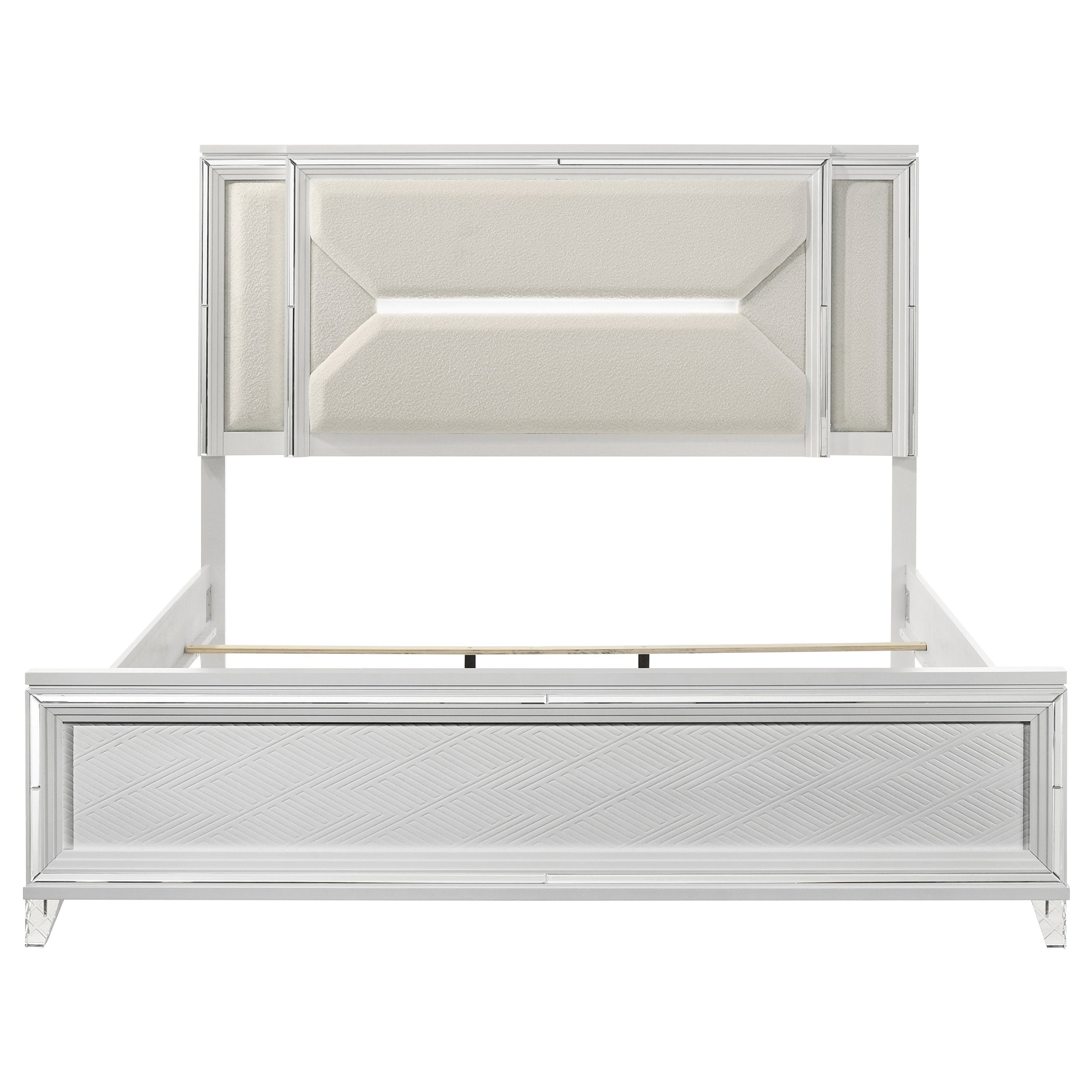 Marmore Panel Bed with LED Lighting - Ideal Furniture (Fresno,CA)