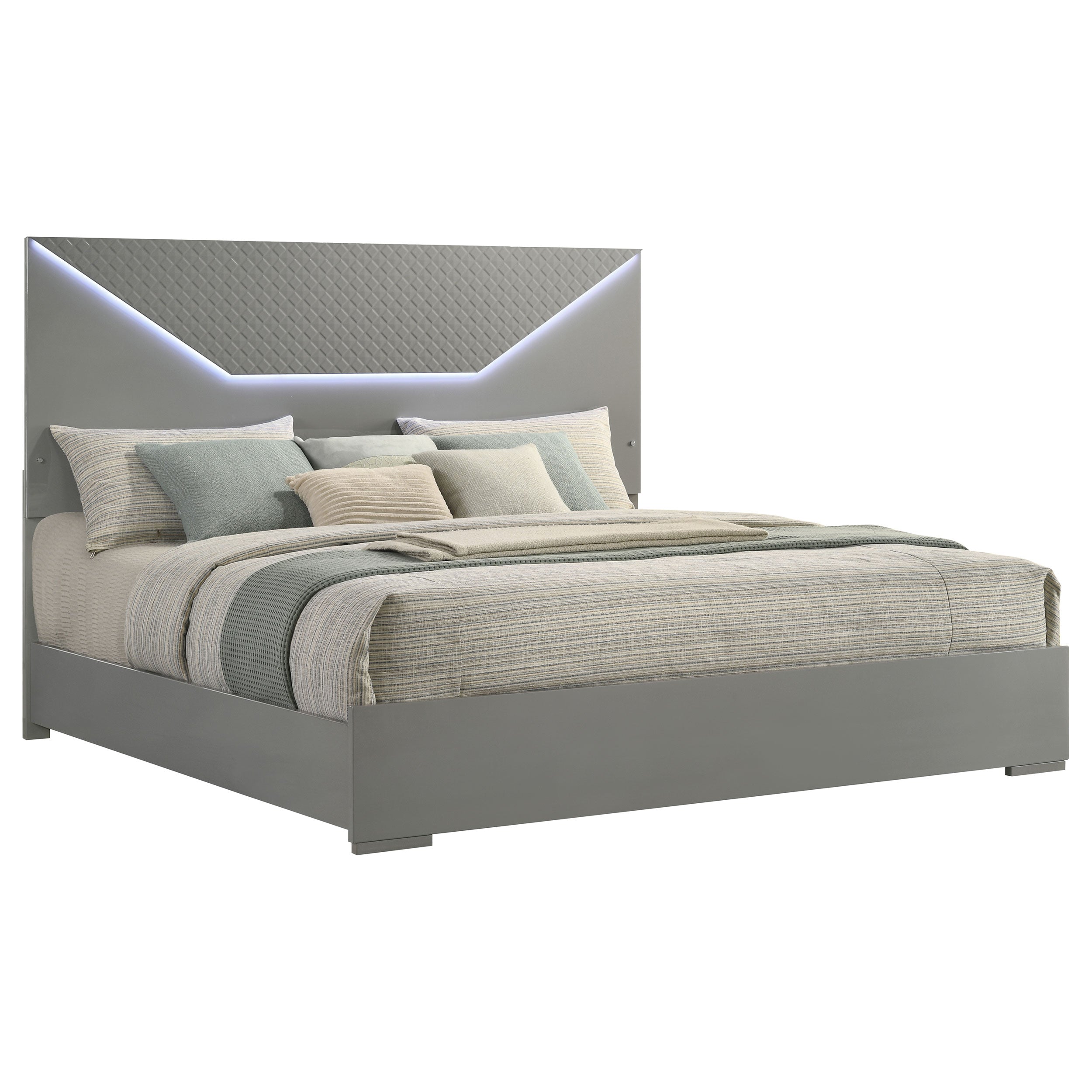 Ives Panel Bed with LED Lighting - Ideal Furniture (Fresno,CA)
