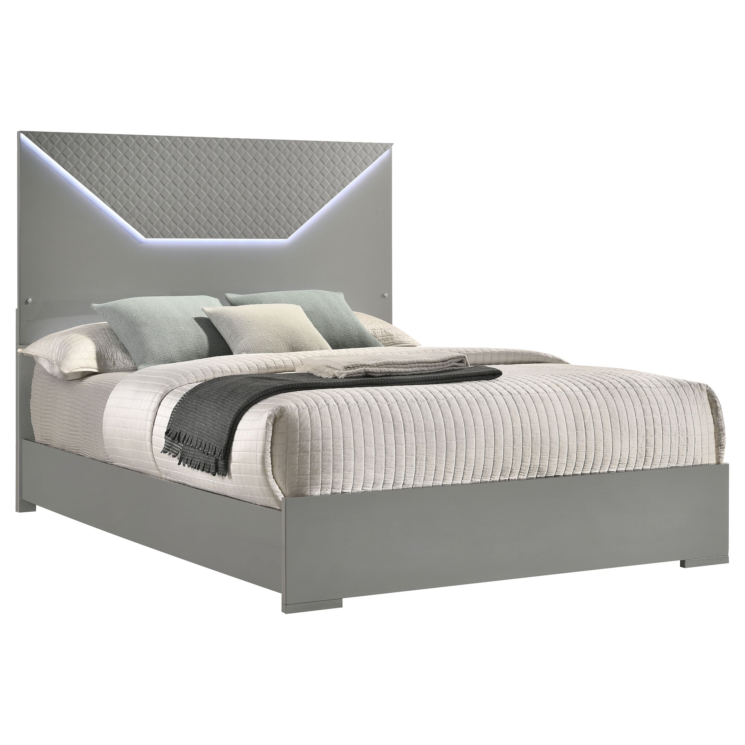 Ives Panel Bed with LED Lighting - Ideal Furniture (Fresno,CA)