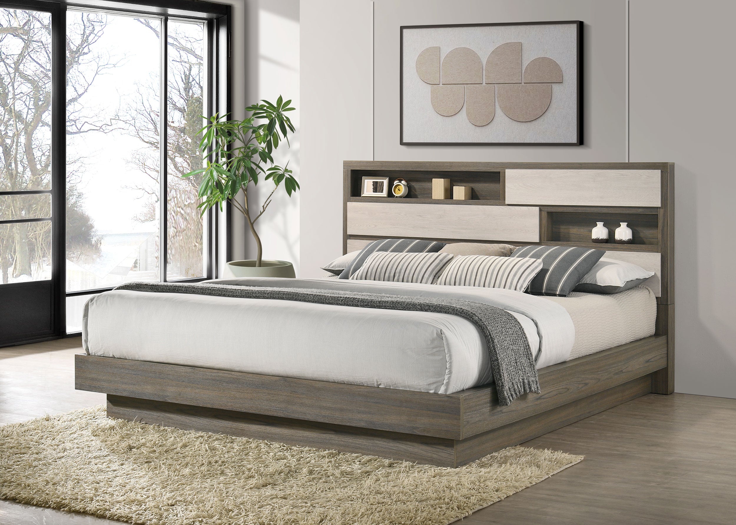 Fenwick Bookcase Platform Bed - Ideal Furniture (Fresno,CA)
