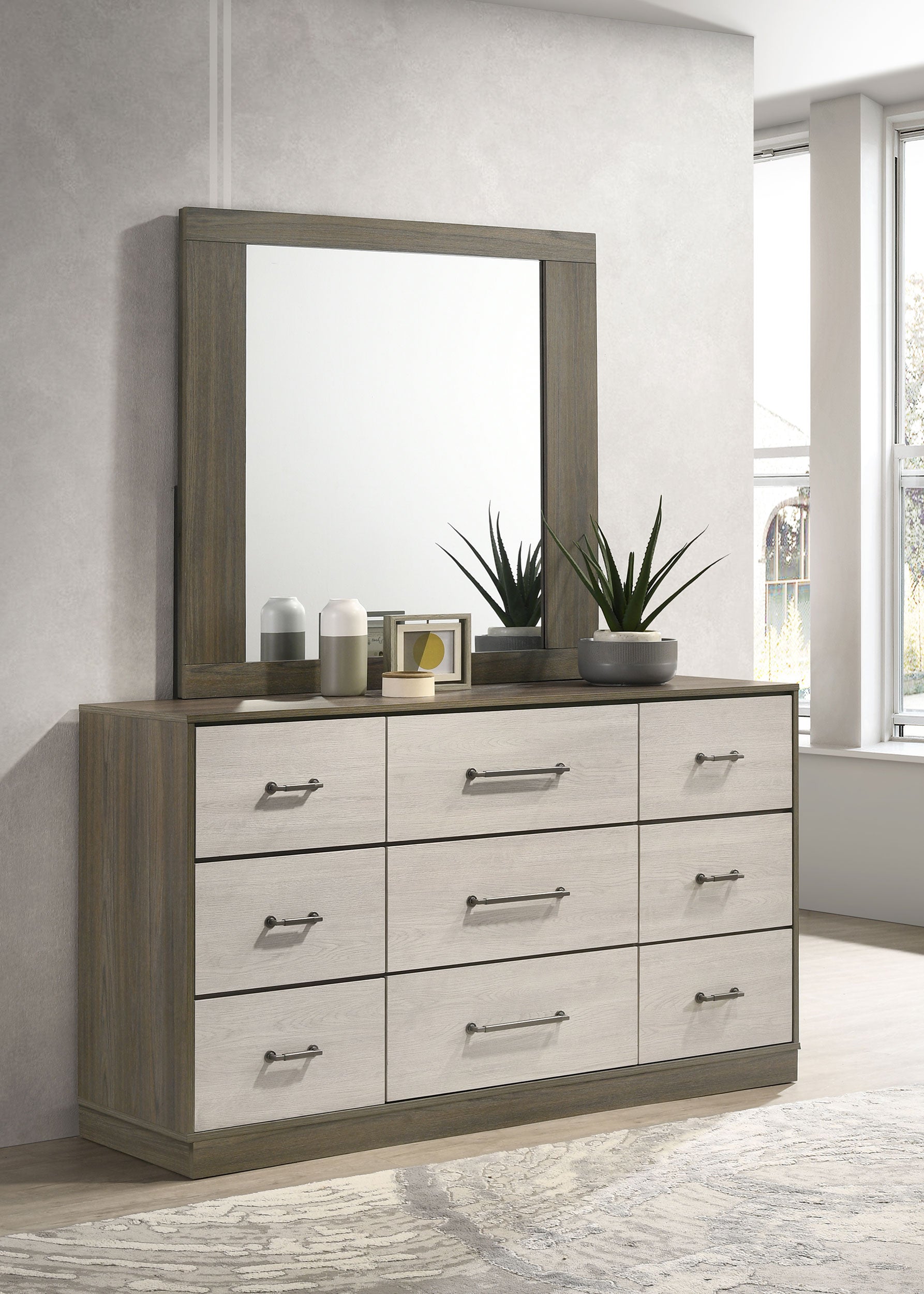 Fenwick Dresser with Mirror - Ideal Furniture (Fresno,CA)