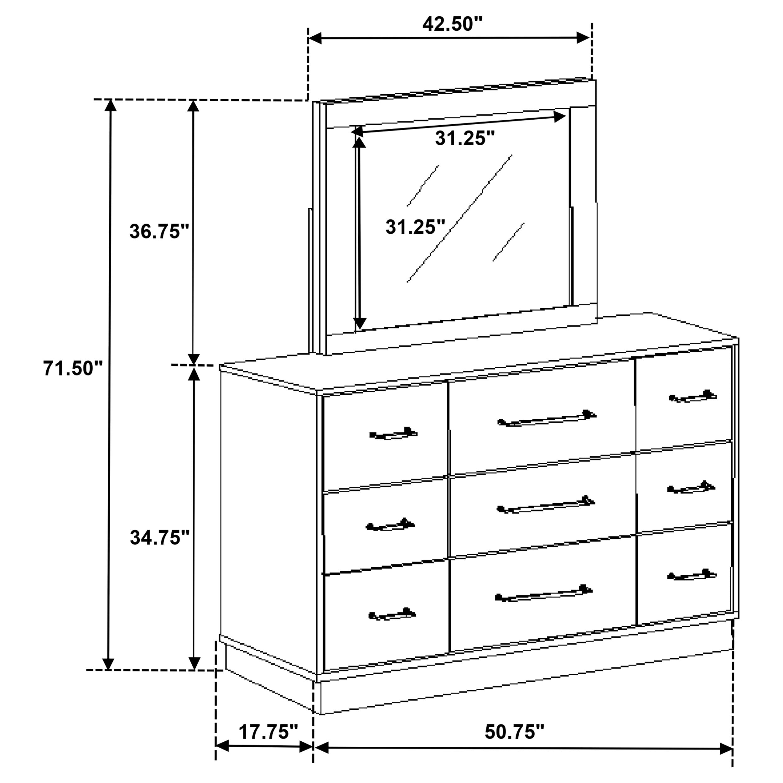 Fenwick Dresser with Mirror - Ideal Furniture (Fresno,CA)