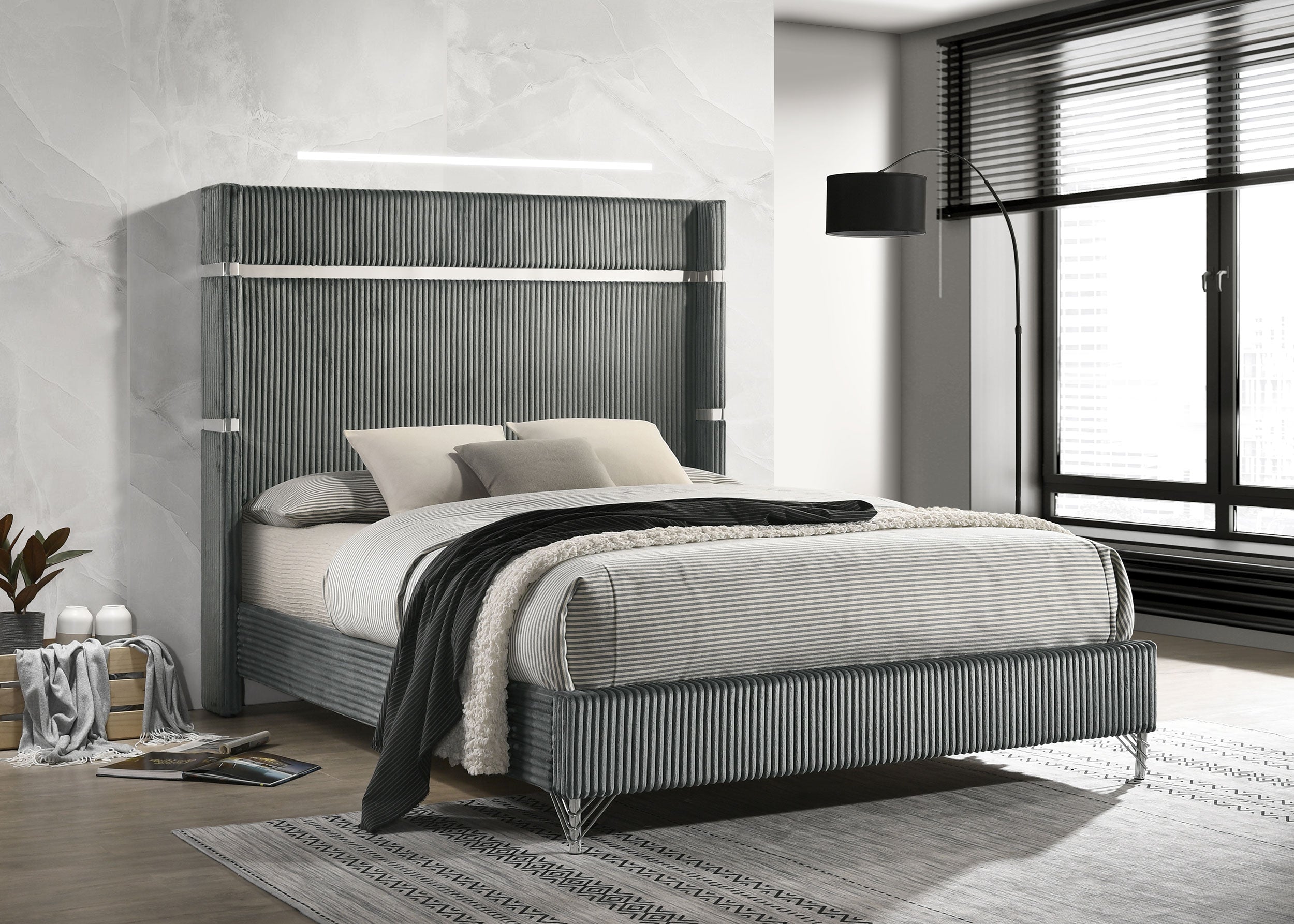 Lucia Wingback Bed - Ideal Furniture (Fresno,CA)