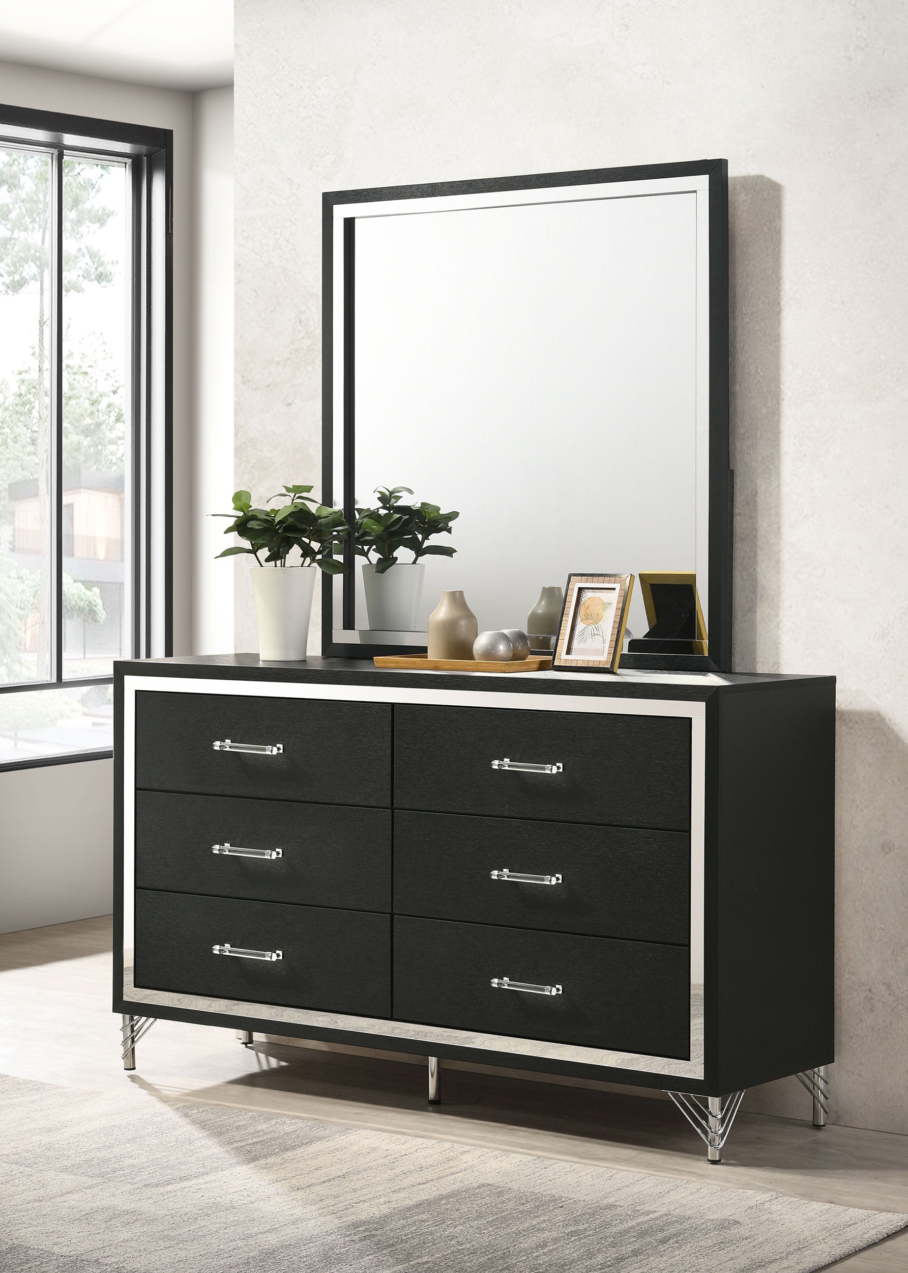 Lucia Dresser with Mirror - Ideal Furniture (Fresno,CA)