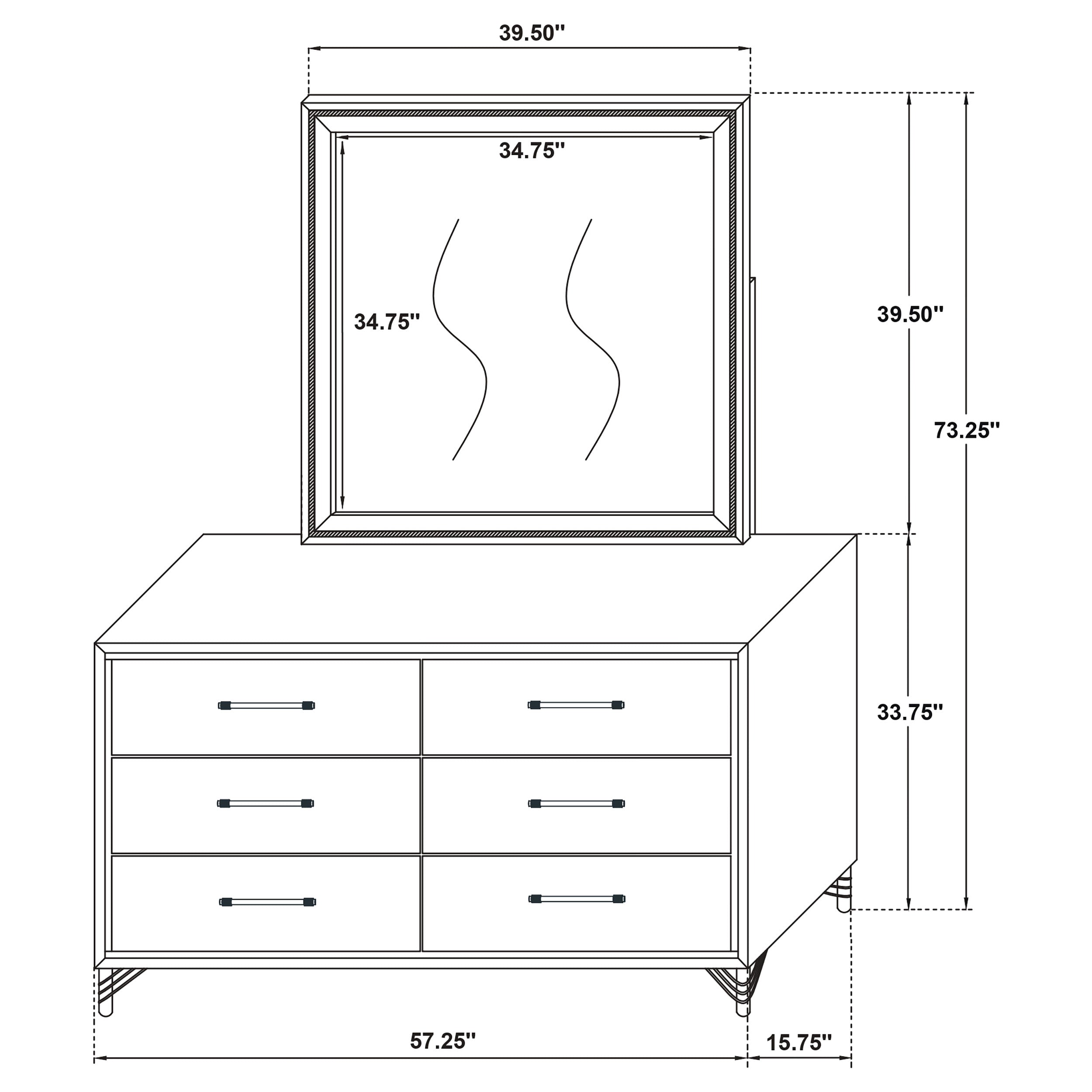 Lucia Dresser with Mirror - Ideal Furniture (Fresno,CA)