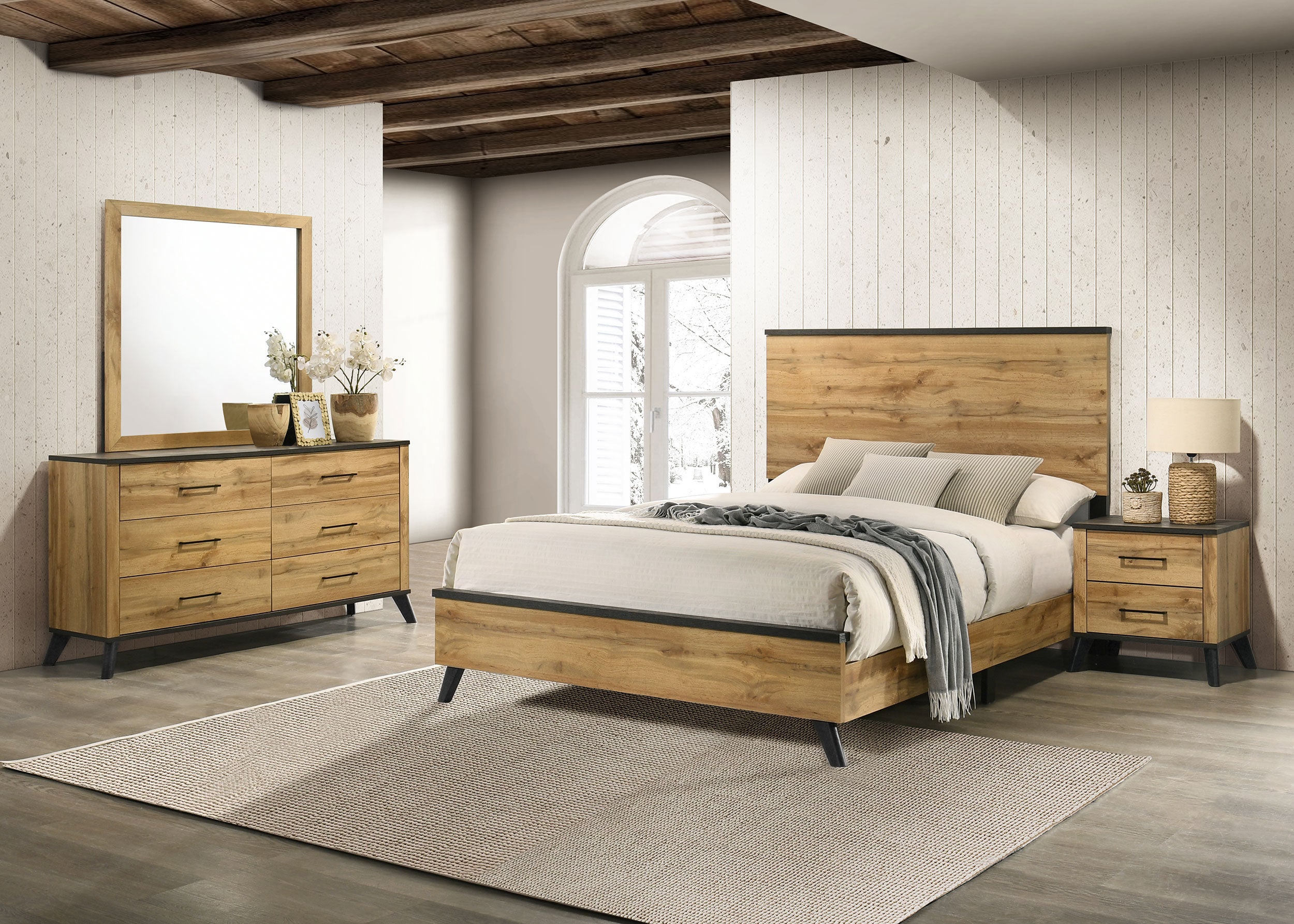 Kaywood 4 & 5 Pc Bedroom Set Full, E.King, Queen & Twin - Ideal Furniture (Fresno,CA)