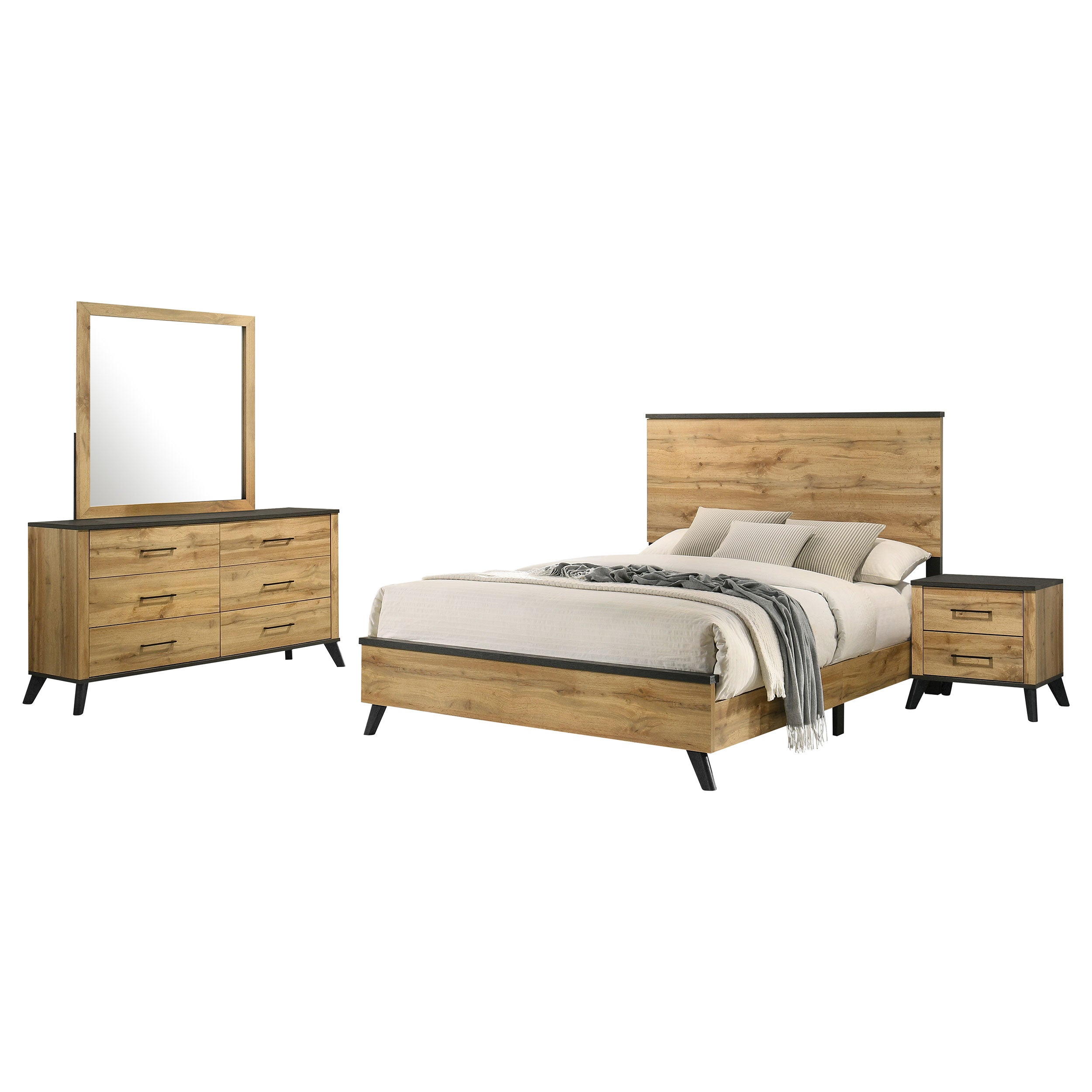 Kaywood 4 & 5 Pc Bedroom Set Full, E.King, Queen & Twin - Ideal Furniture (Fresno,CA)