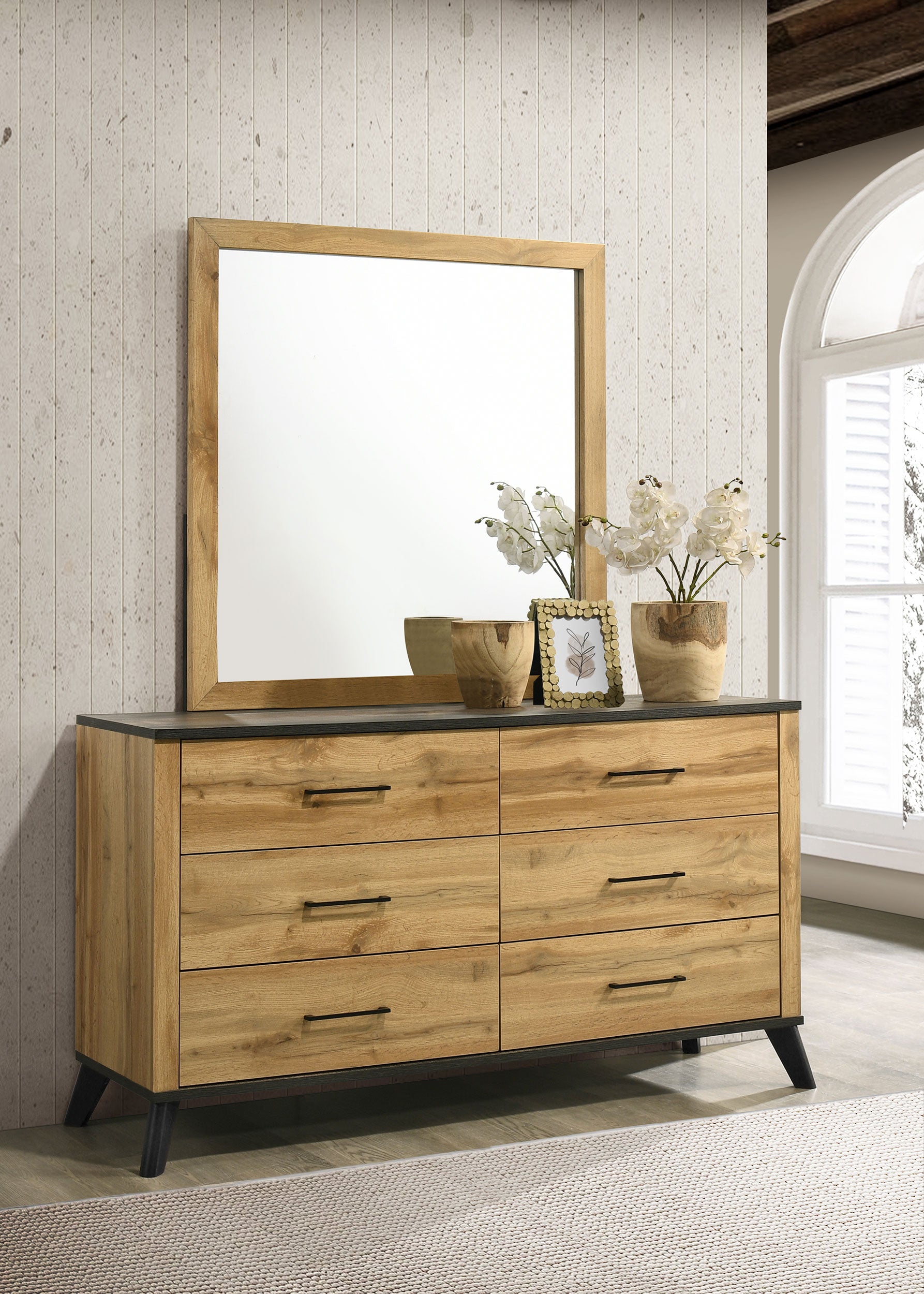 Kaywood Dresser with Mirror - Ideal Furniture (Fresno,CA)