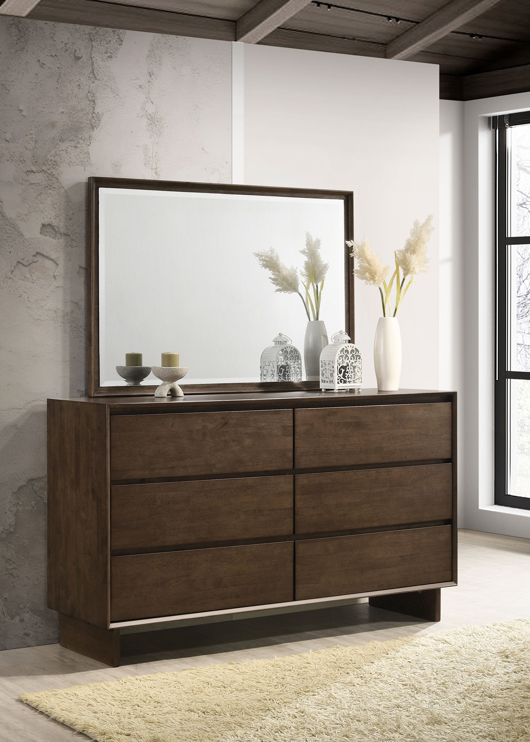 Glenwood Dresser with Mirror - Ideal Furniture (Fresno,CA)