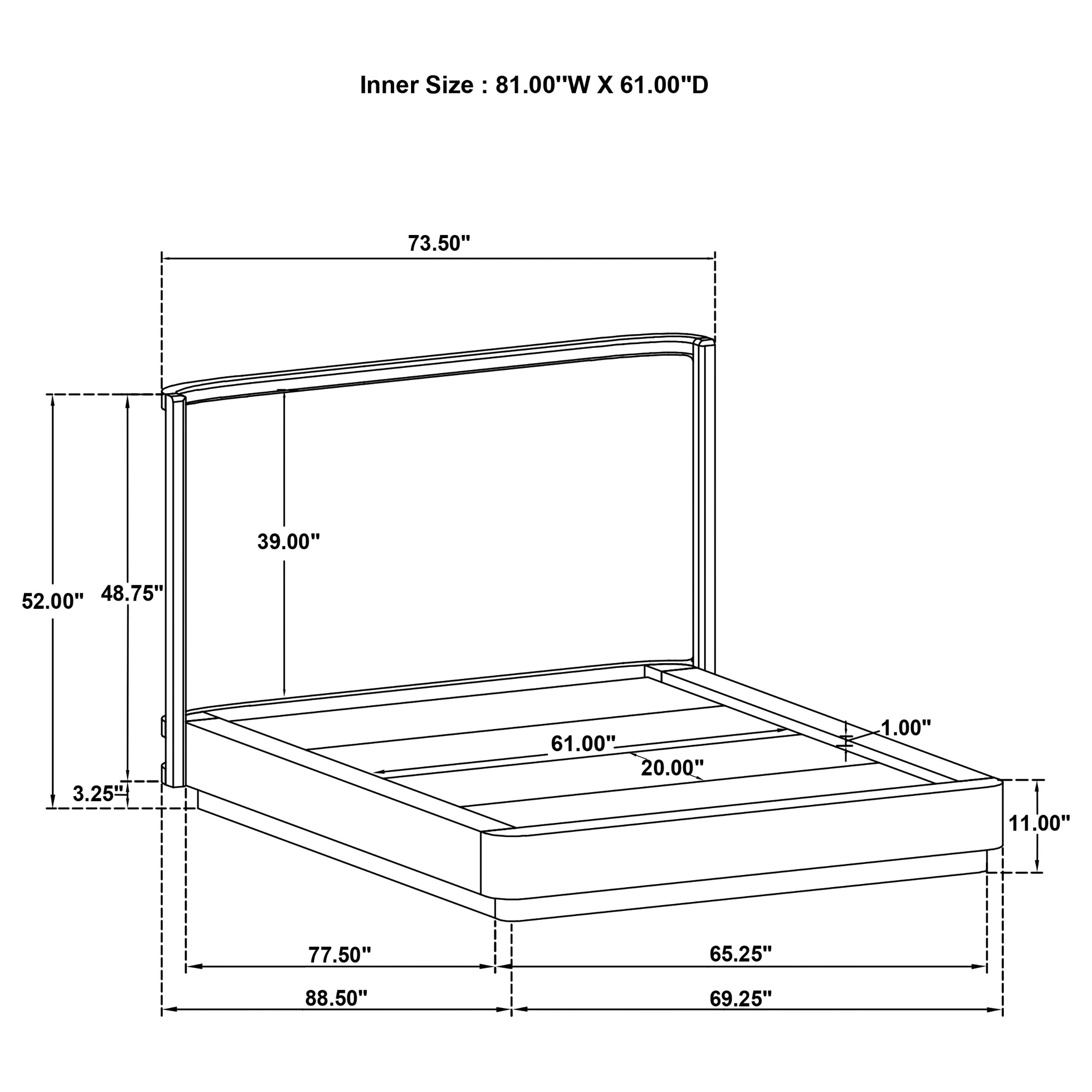 Kailani Wingback Platform Bed - Ideal Furniture (Fresno,CA)