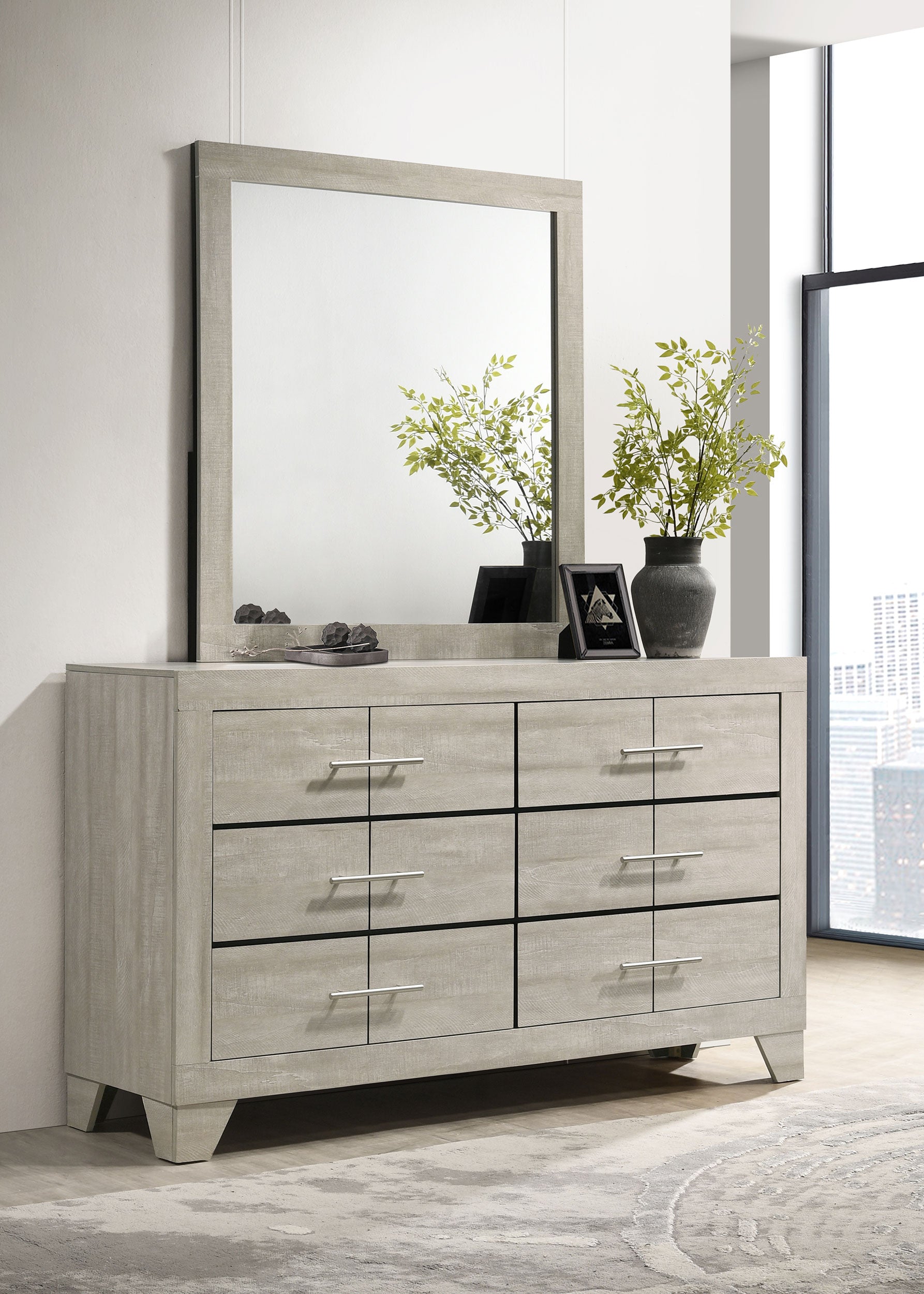 Trenton Dresser with Mirror - Ideal Furniture (Fresno,CA)