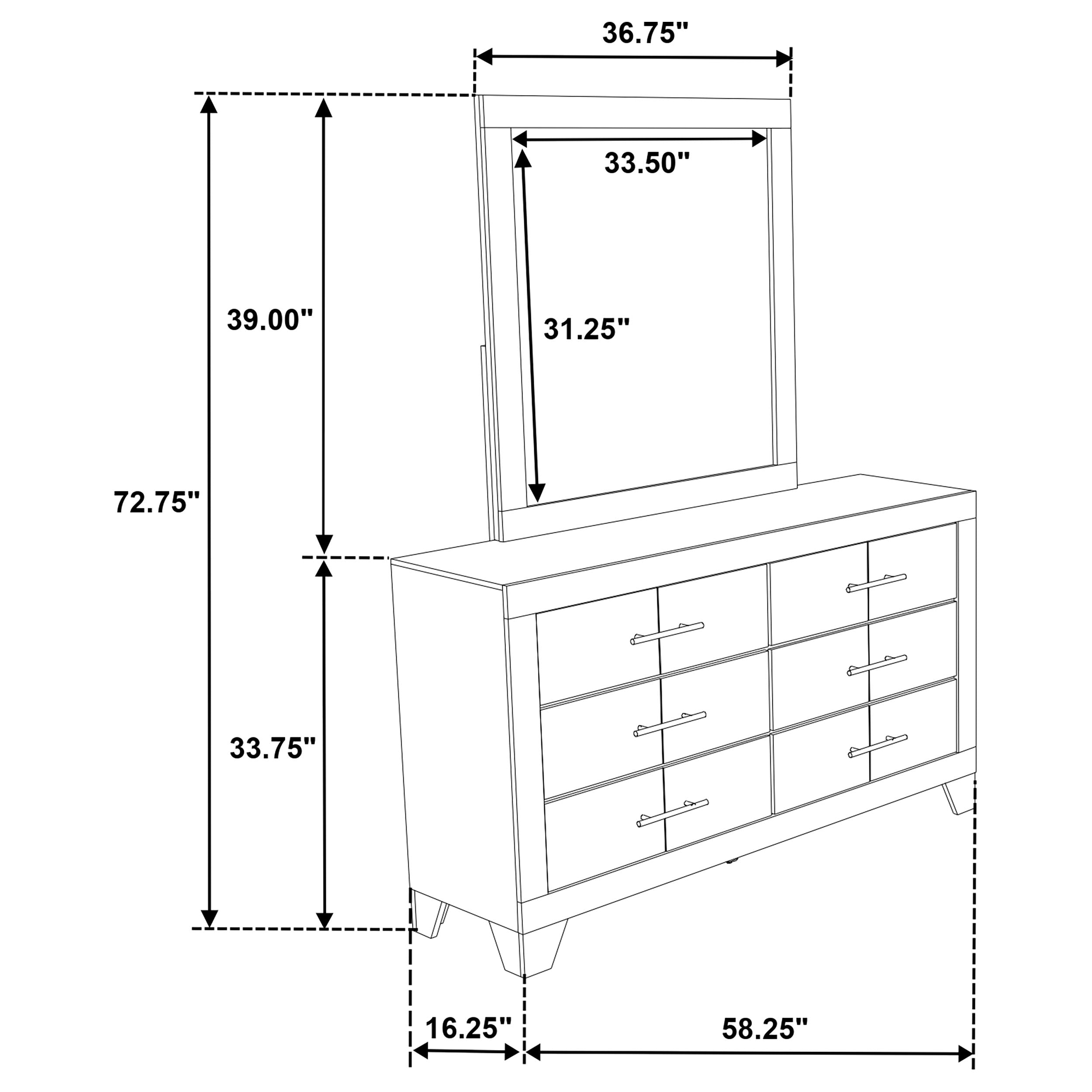 Trenton Dresser with Mirror - Ideal Furniture (Fresno,CA)