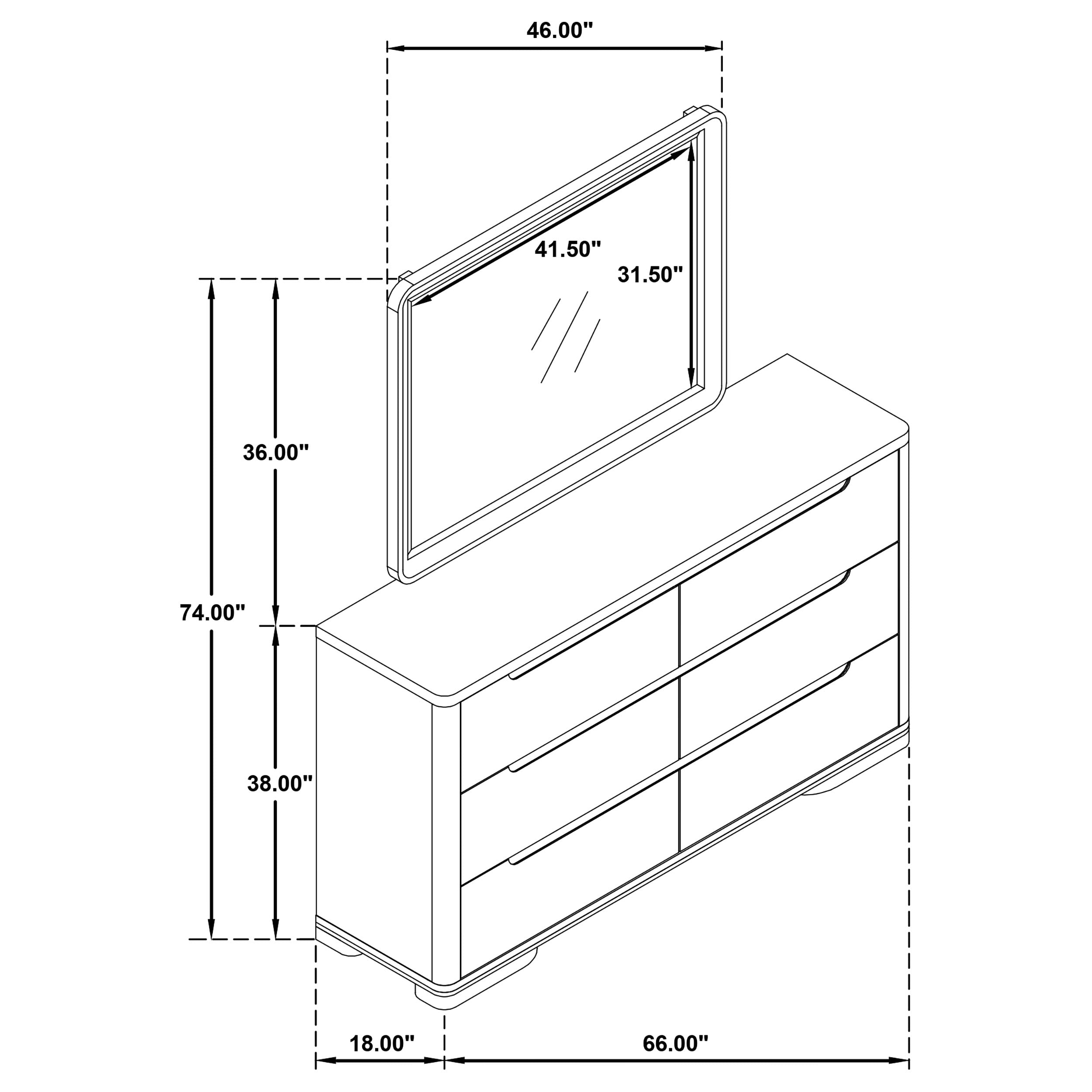 Ladera Dresser with Mirror - Ideal Furniture (Fresno,CA)