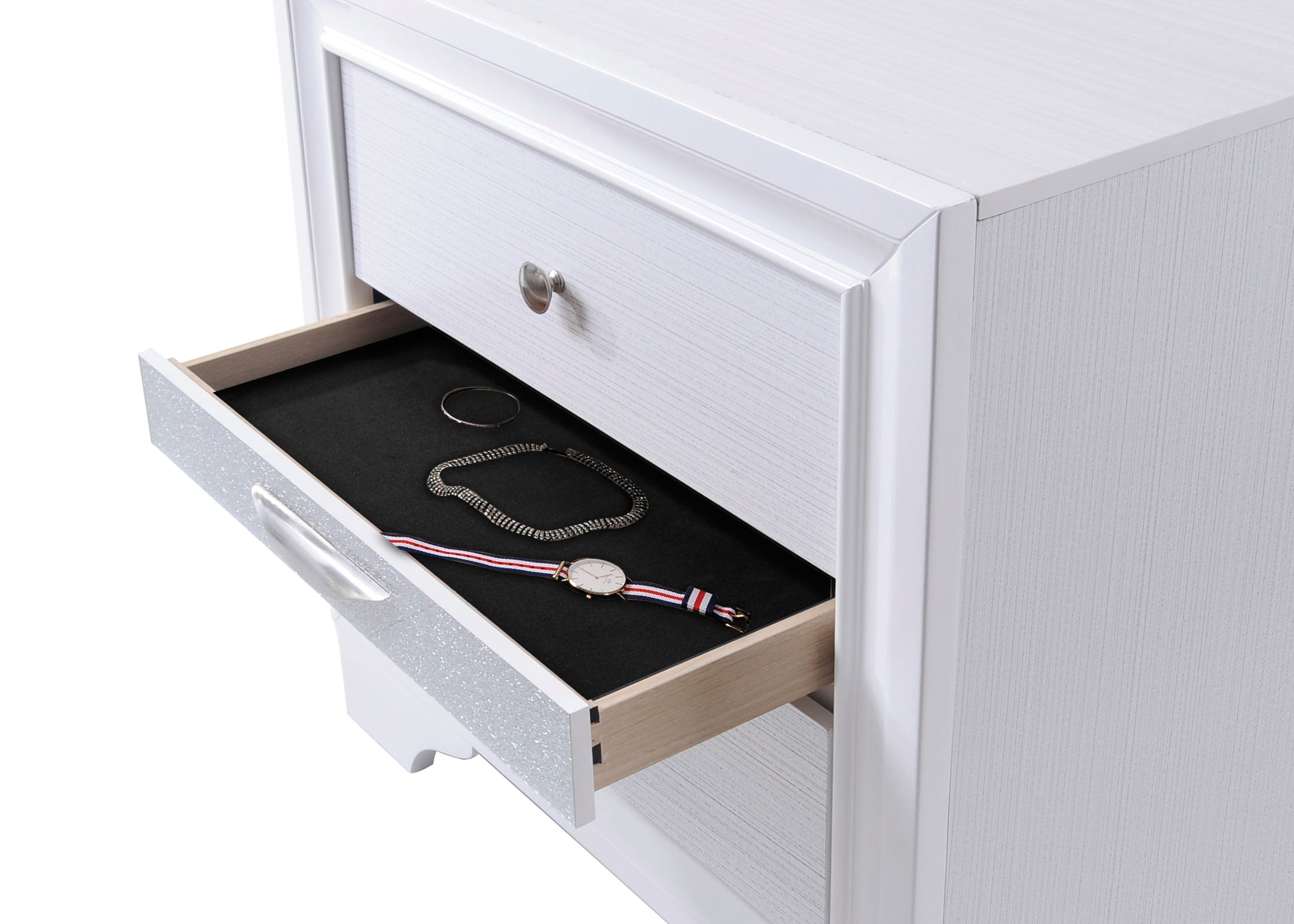 Naima White Nightstand - Ideal Furniture (Fresno,CA)