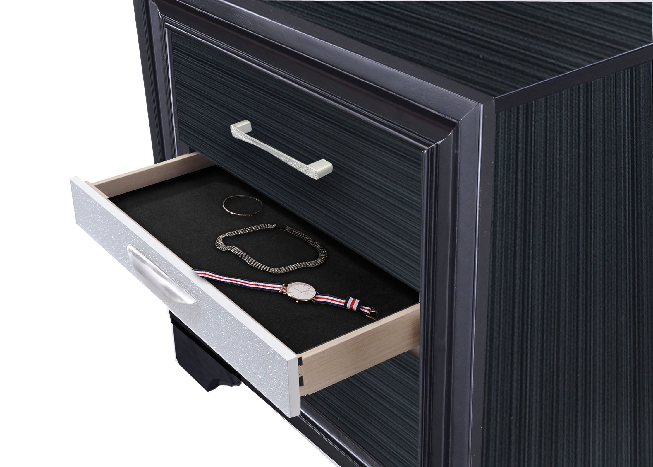 Naima Black Nightstand - Ideal Furniture (Fresno,CA)