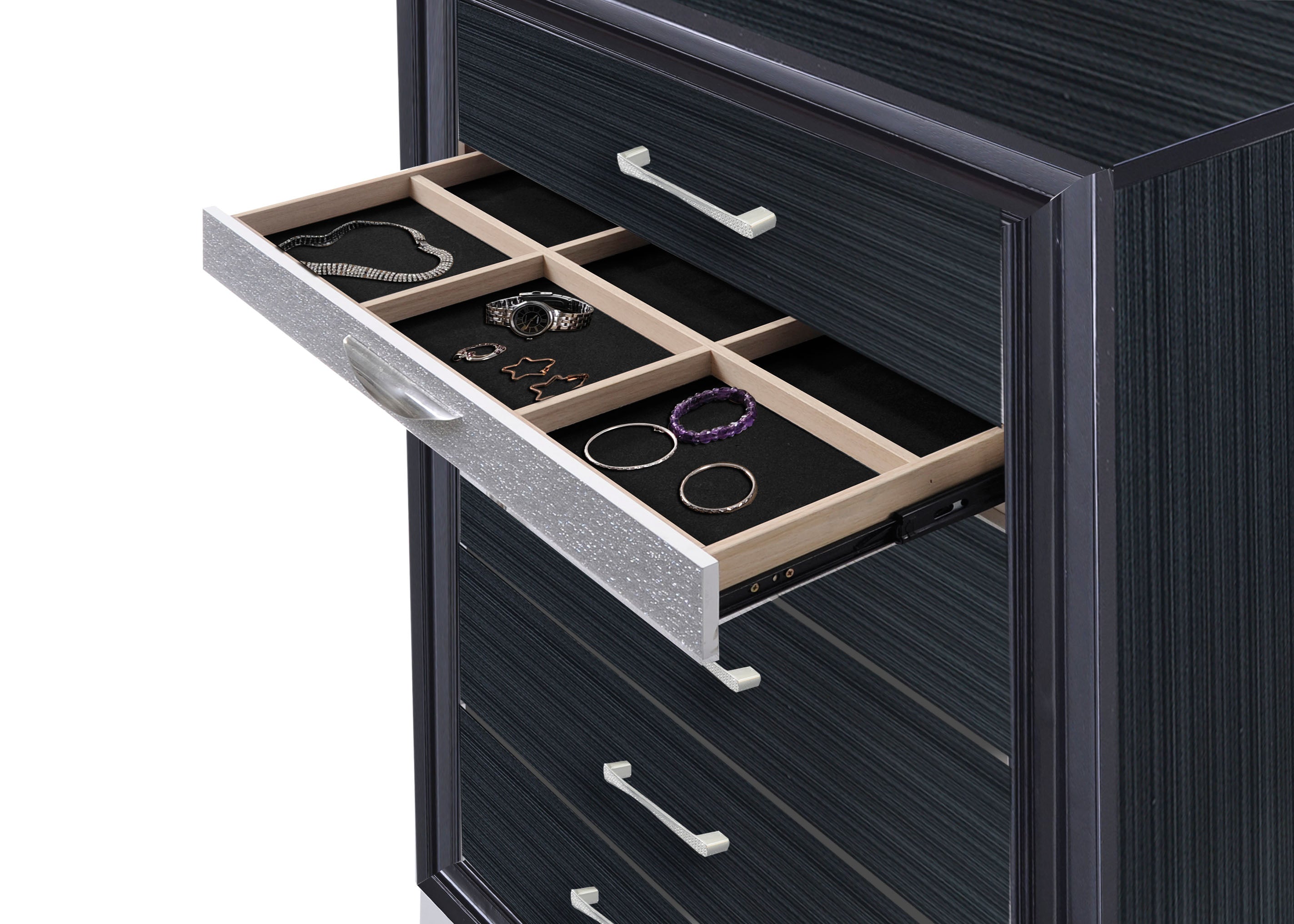 Naima Black Chest - Ideal Furniture (Fresno,CA)