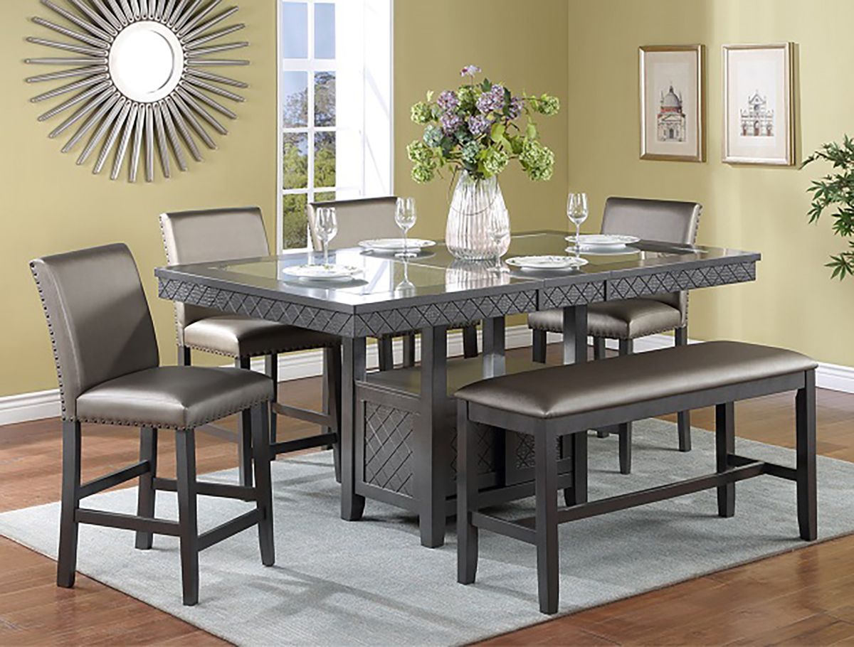 Crown Mark Furniture Bankston Counter Height Chair in Brown (Set of 2) - Ideal Furniture (Fresno,CA)
